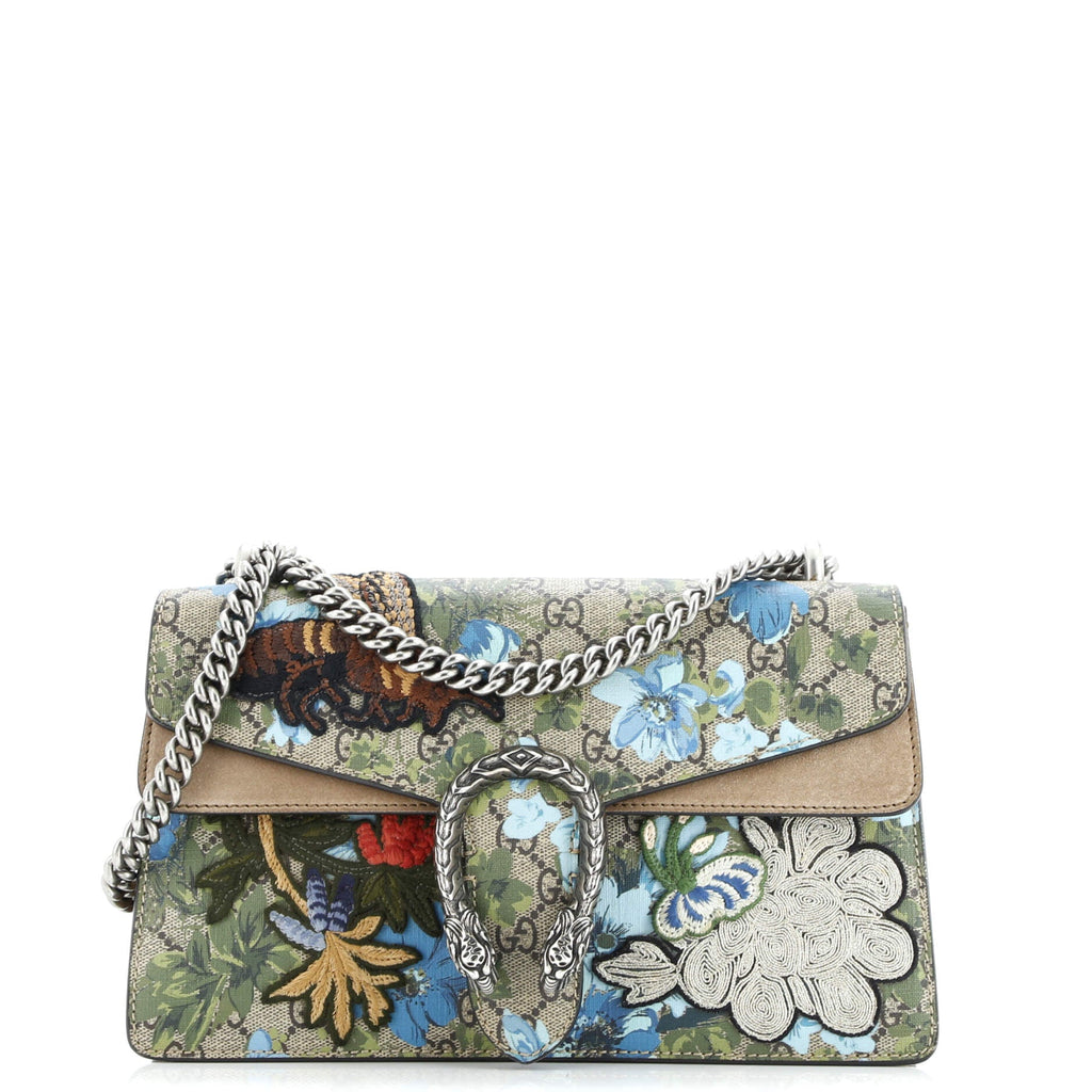 Dionysus Bag Embroidered Printed GG Coated Canvas Small