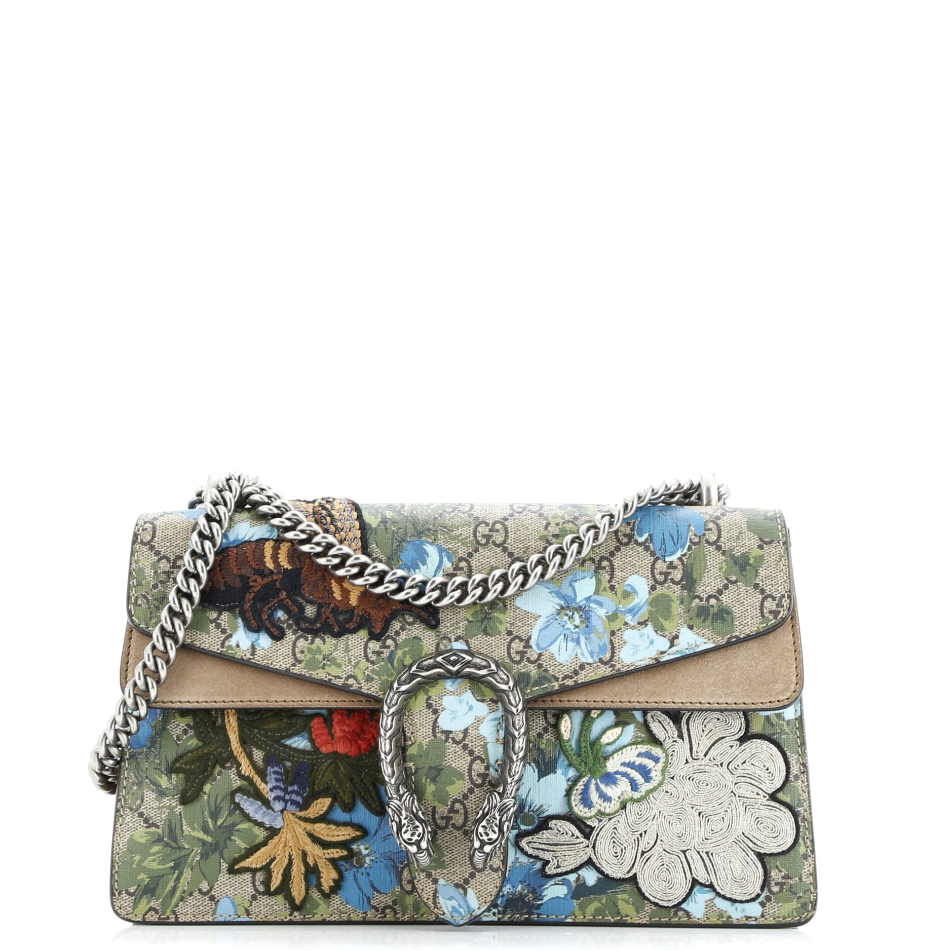 Dionysus Bag Embroidered Printed GG Coated Canvas Small