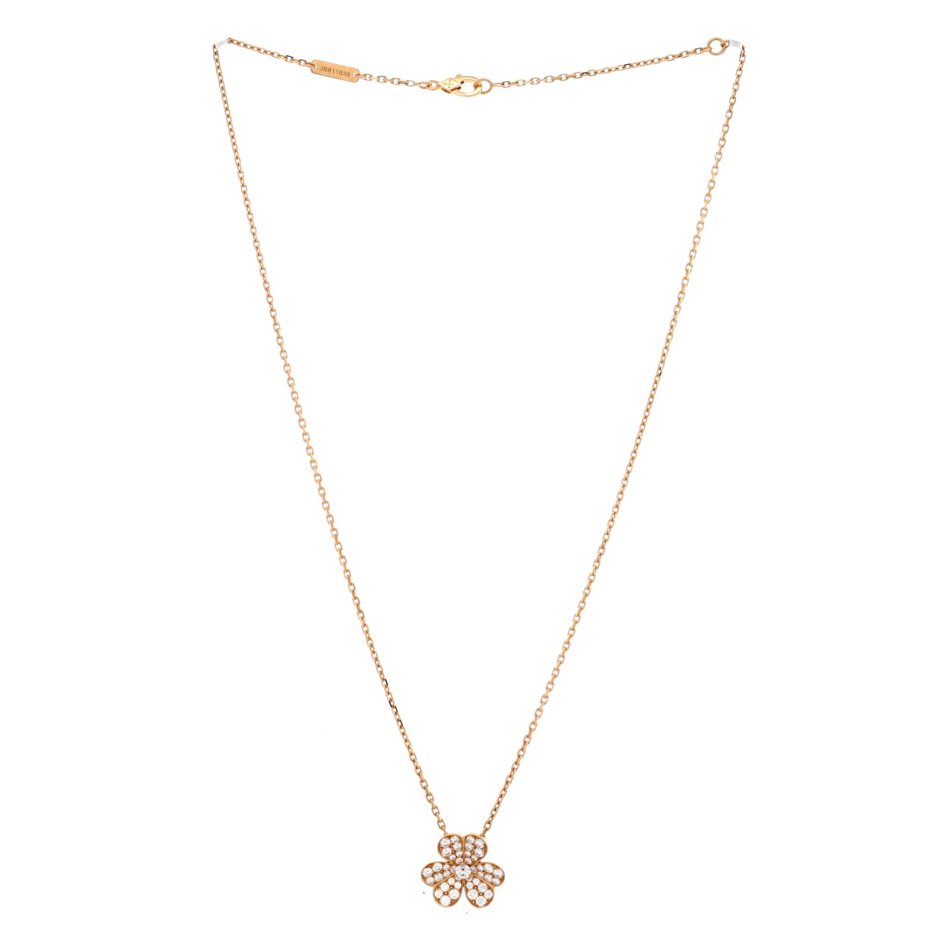 Frivole Pendant Necklace 18K Rose Gold with Pave Diamonds Small