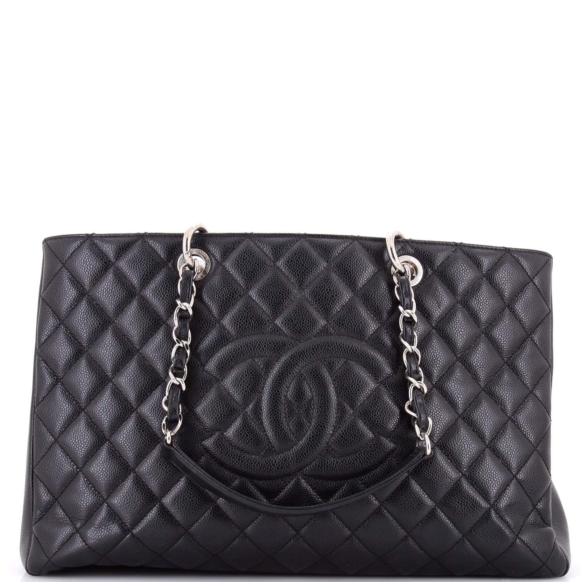 Grand Shopping Tote Quilted Caviar XL