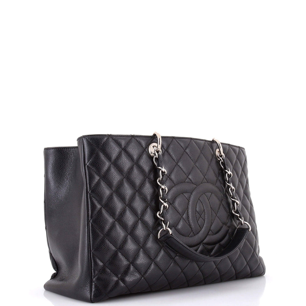 Grand Shopping Tote Quilted Caviar XL