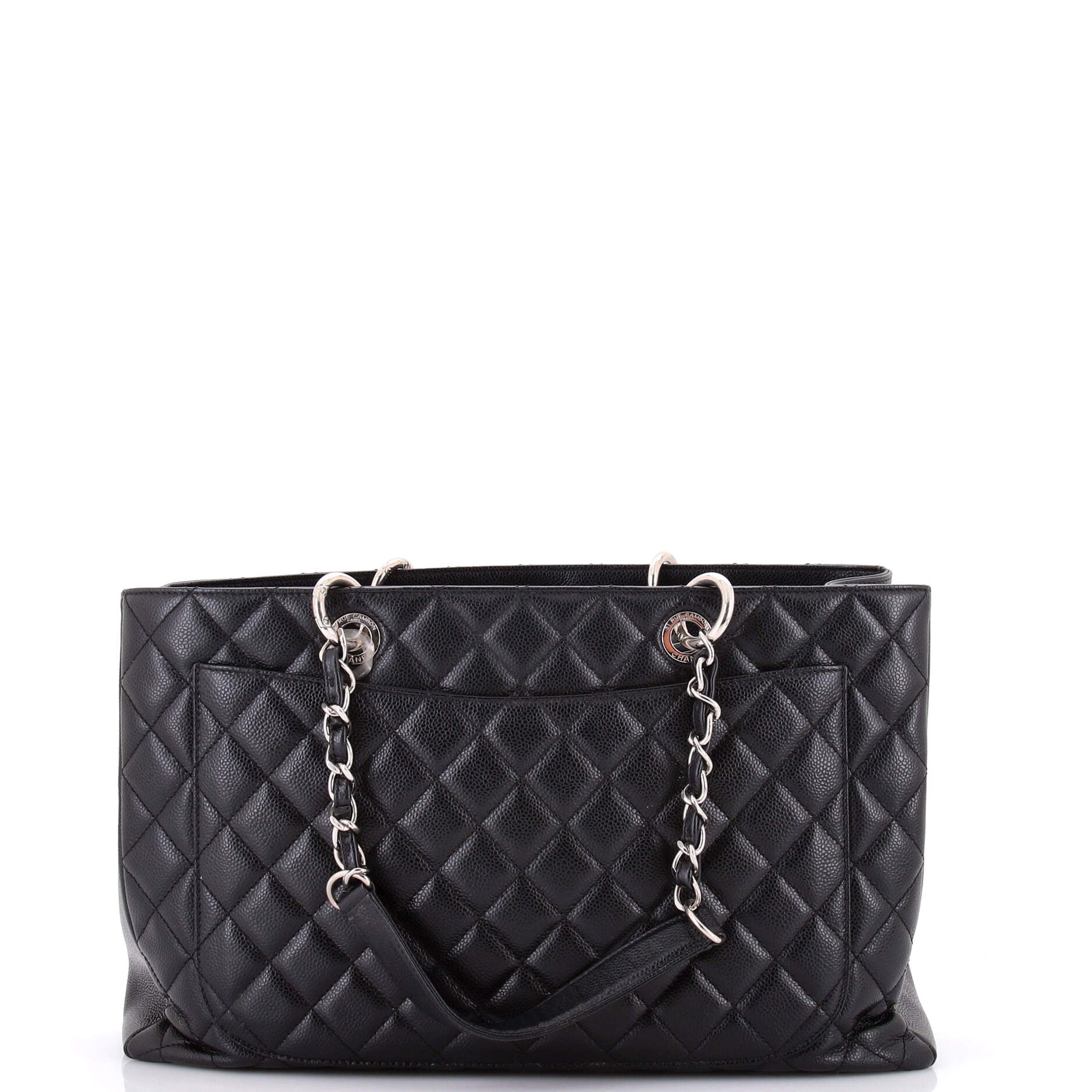 Grand Shopping Tote Quilted Caviar XL