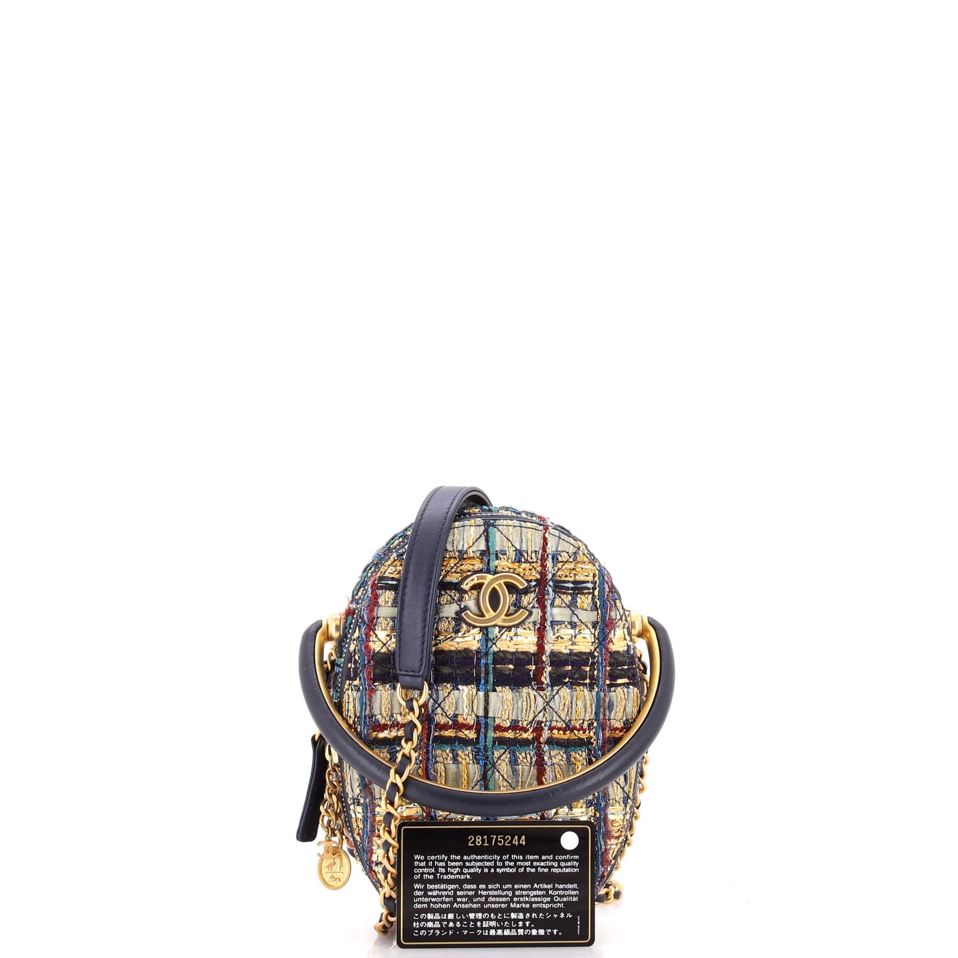 Paris-New York Oval Camera Case Quilted Tweed Small