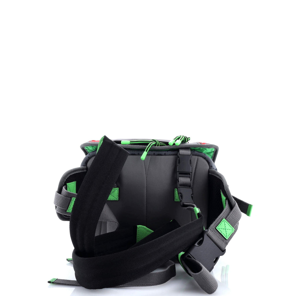Buckle Flap Chest Strap Backpack GG Fabric with Rubber
