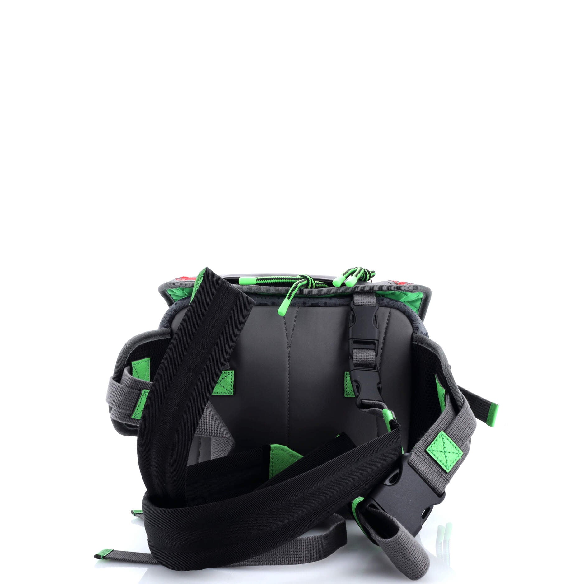 Buckle Flap Chest Strap Backpack GG Fabric with Rubber