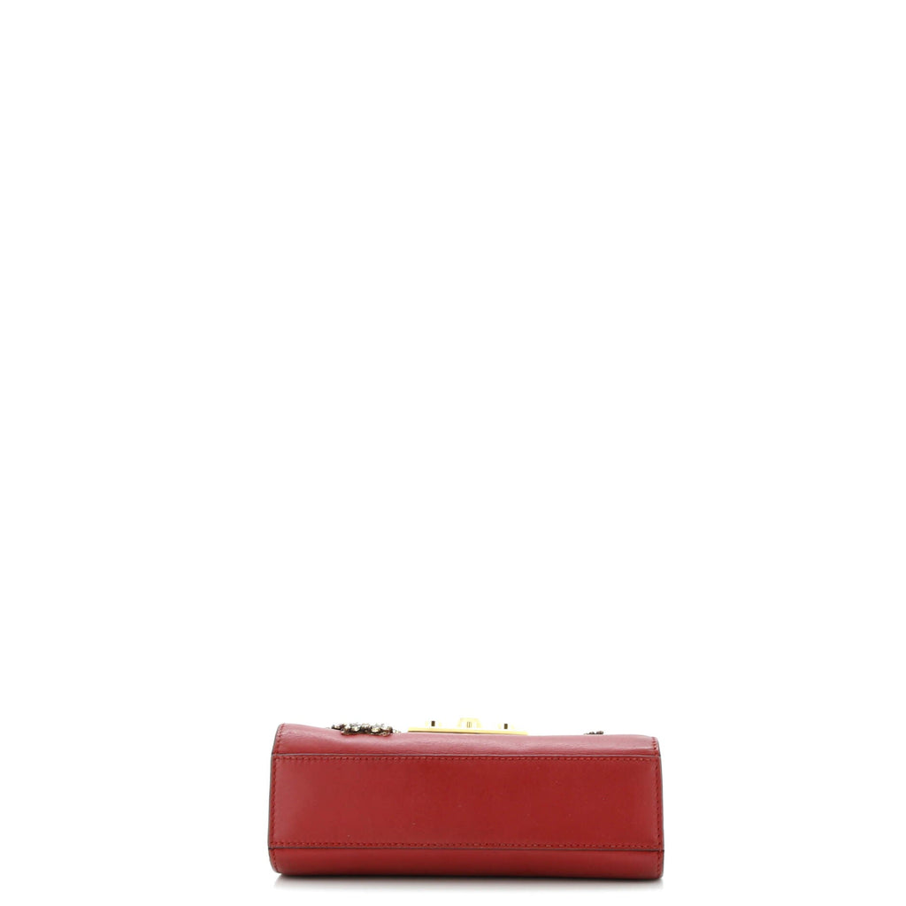 Padlock Shoulder Bag Embellished Leather Small