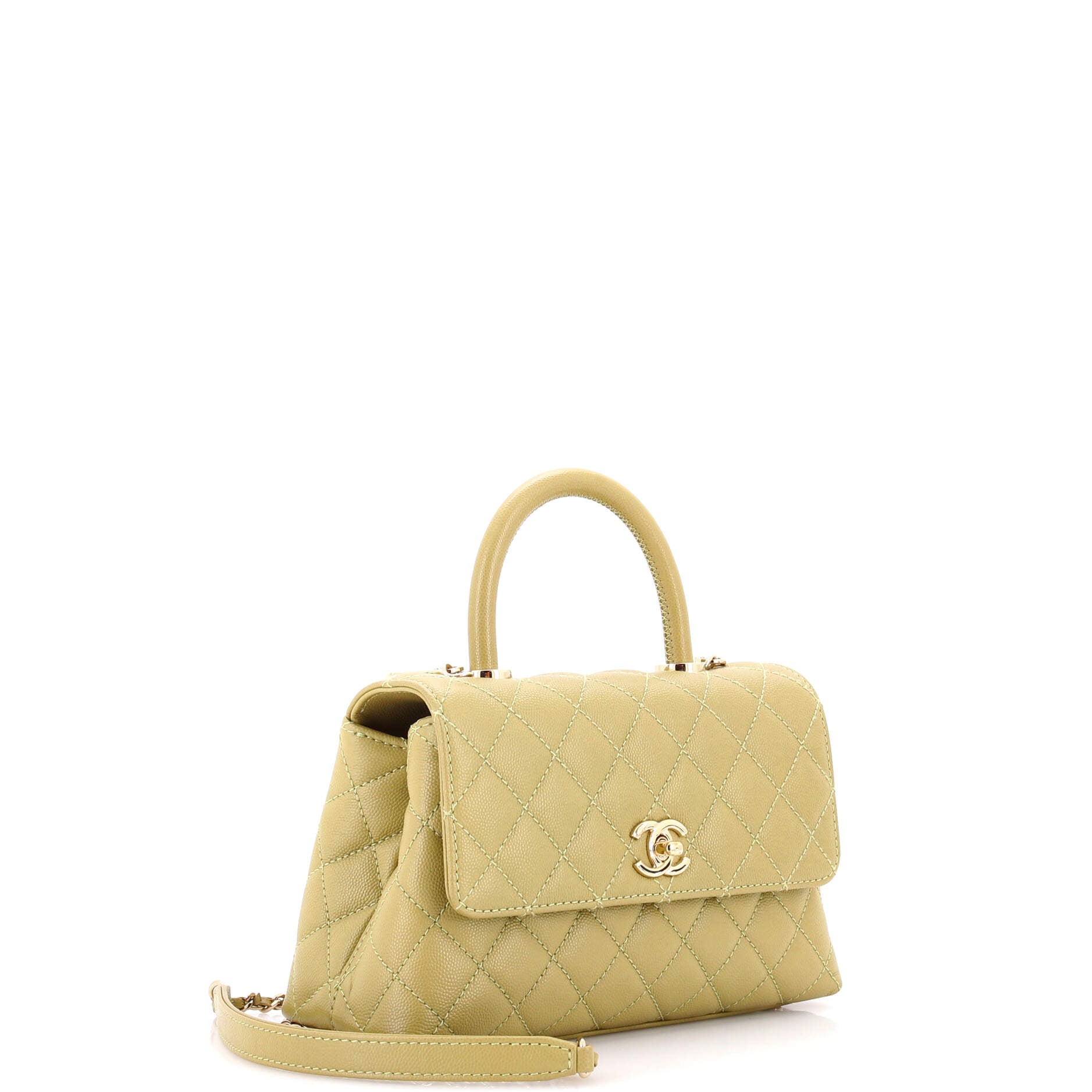 Coco Top Handle Bag Quilted Caviar Mini