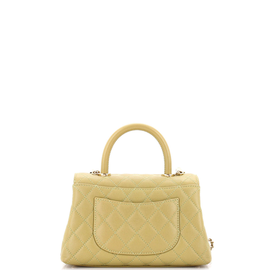 Coco Top Handle Bag Quilted Caviar Mini
