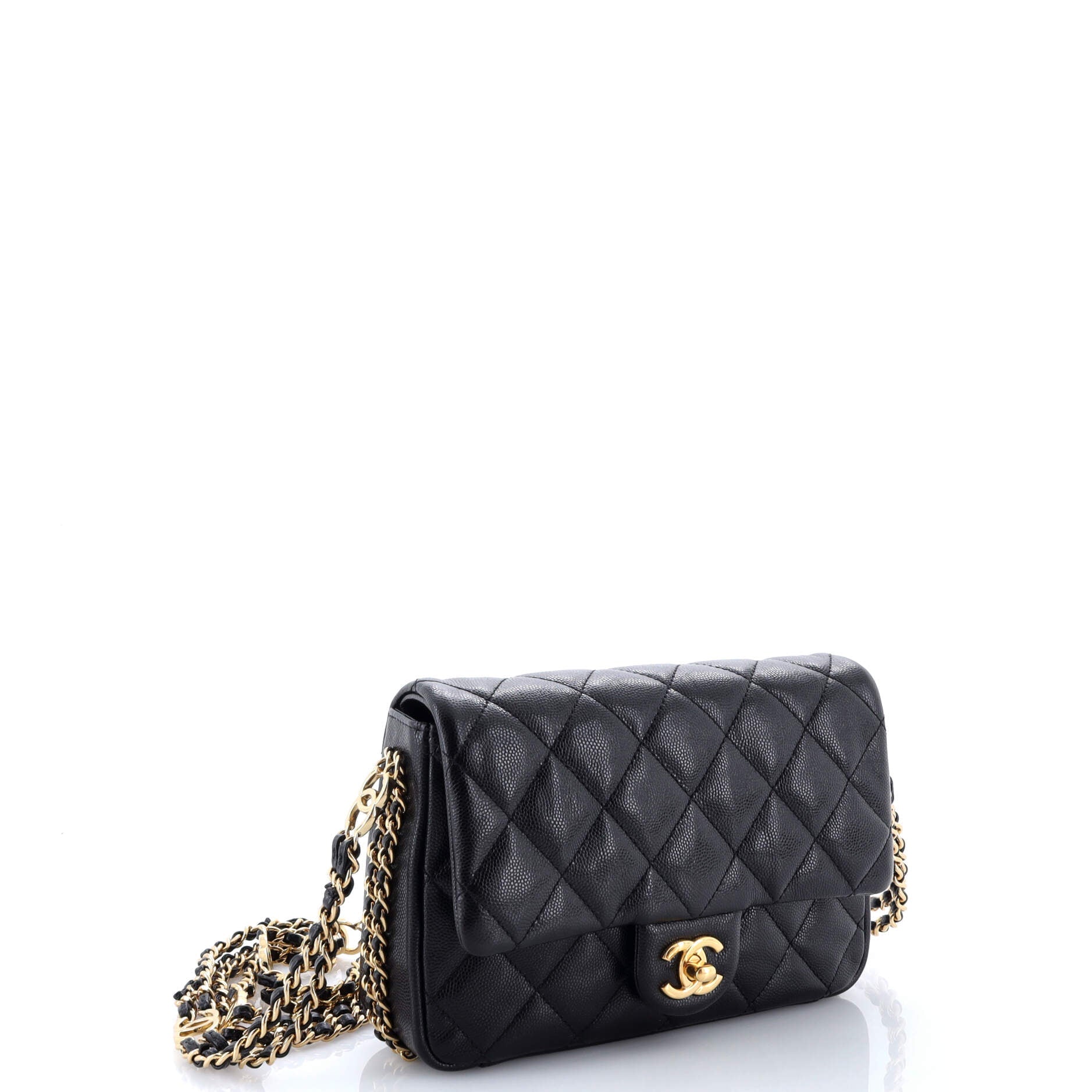 Coco You Chain Flap Bag Quilted Caviar Mini