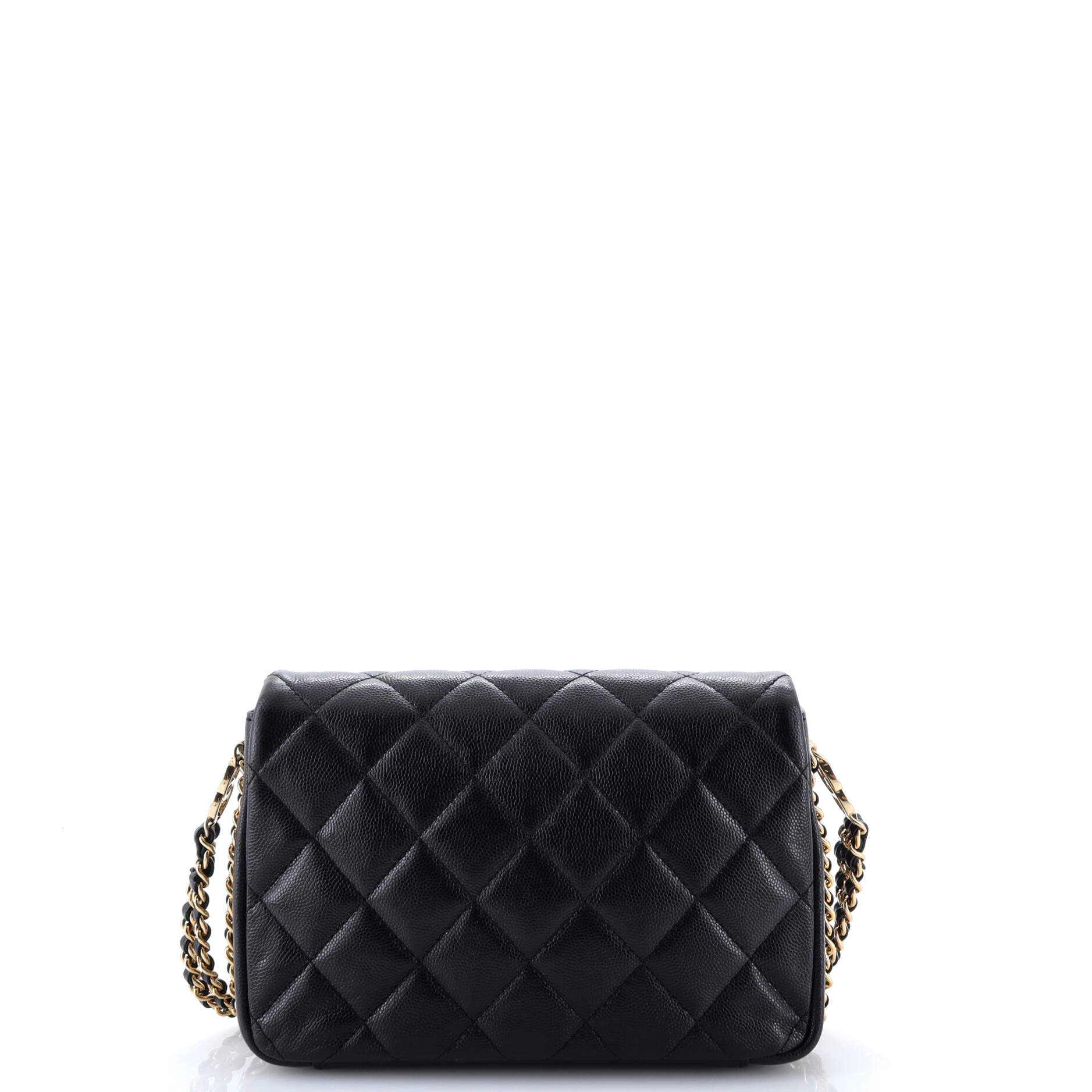 Coco You Chain Flap Bag Quilted Caviar Mini