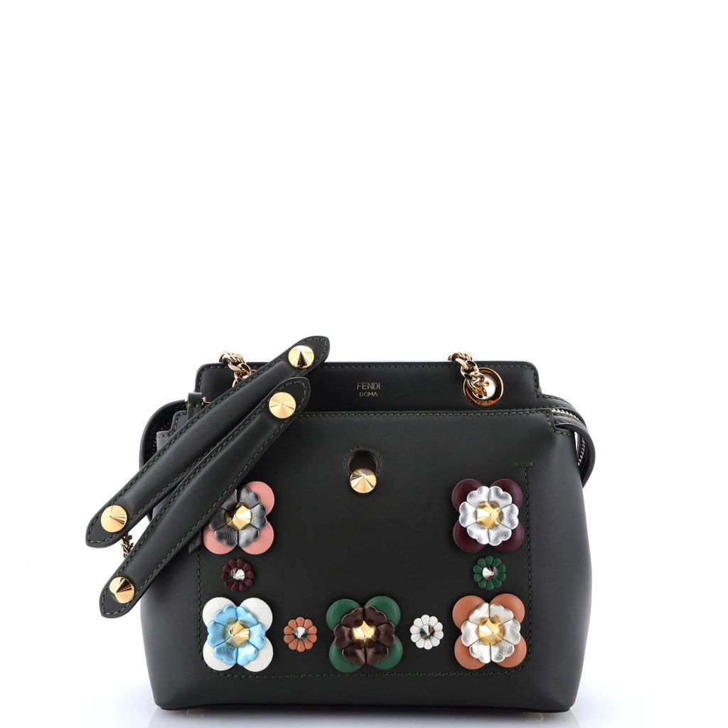 Flowerland DotCom Convertible Satchel Embellished Leather Small