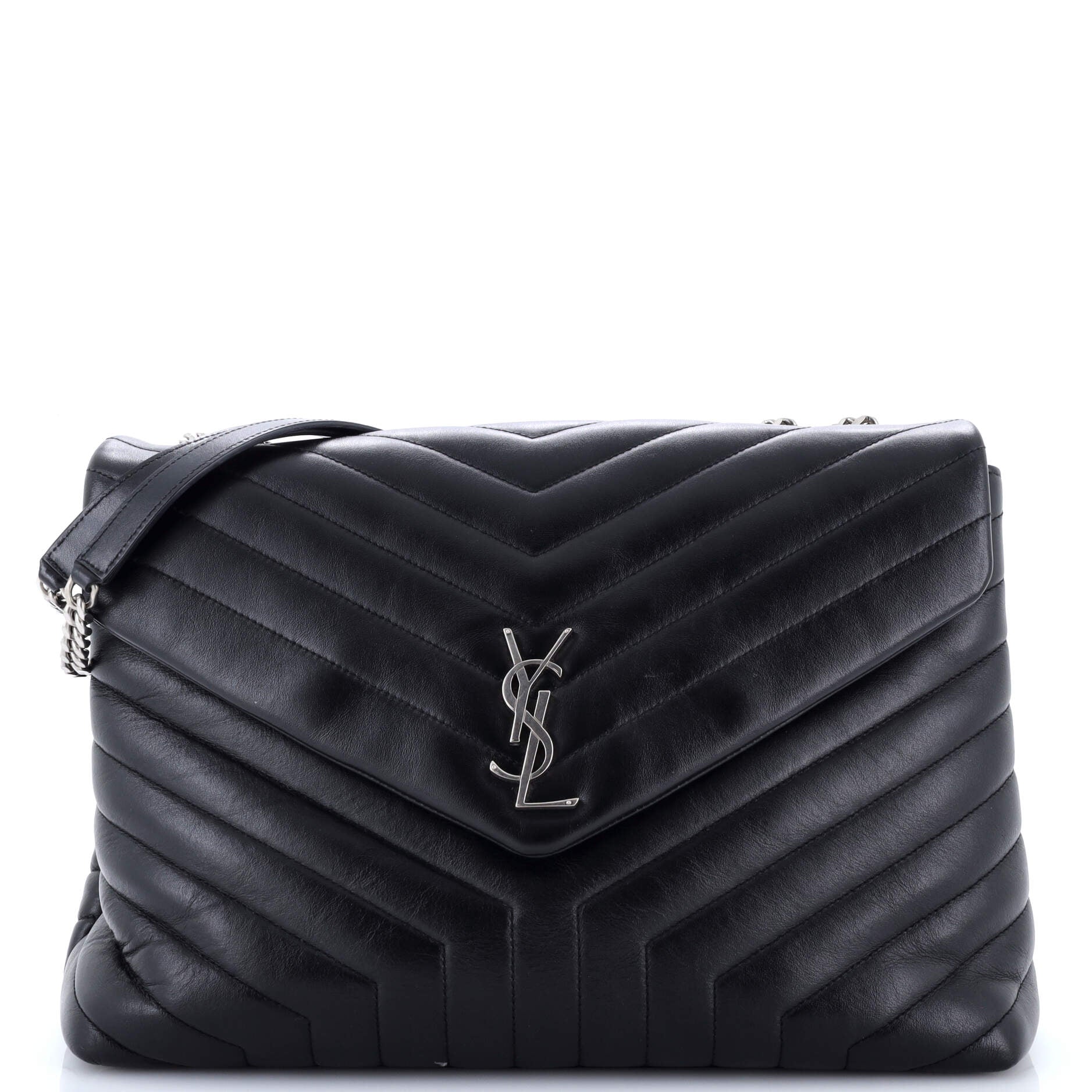 Loulou Shoulder Bag Matelasse Chevron Leather Large