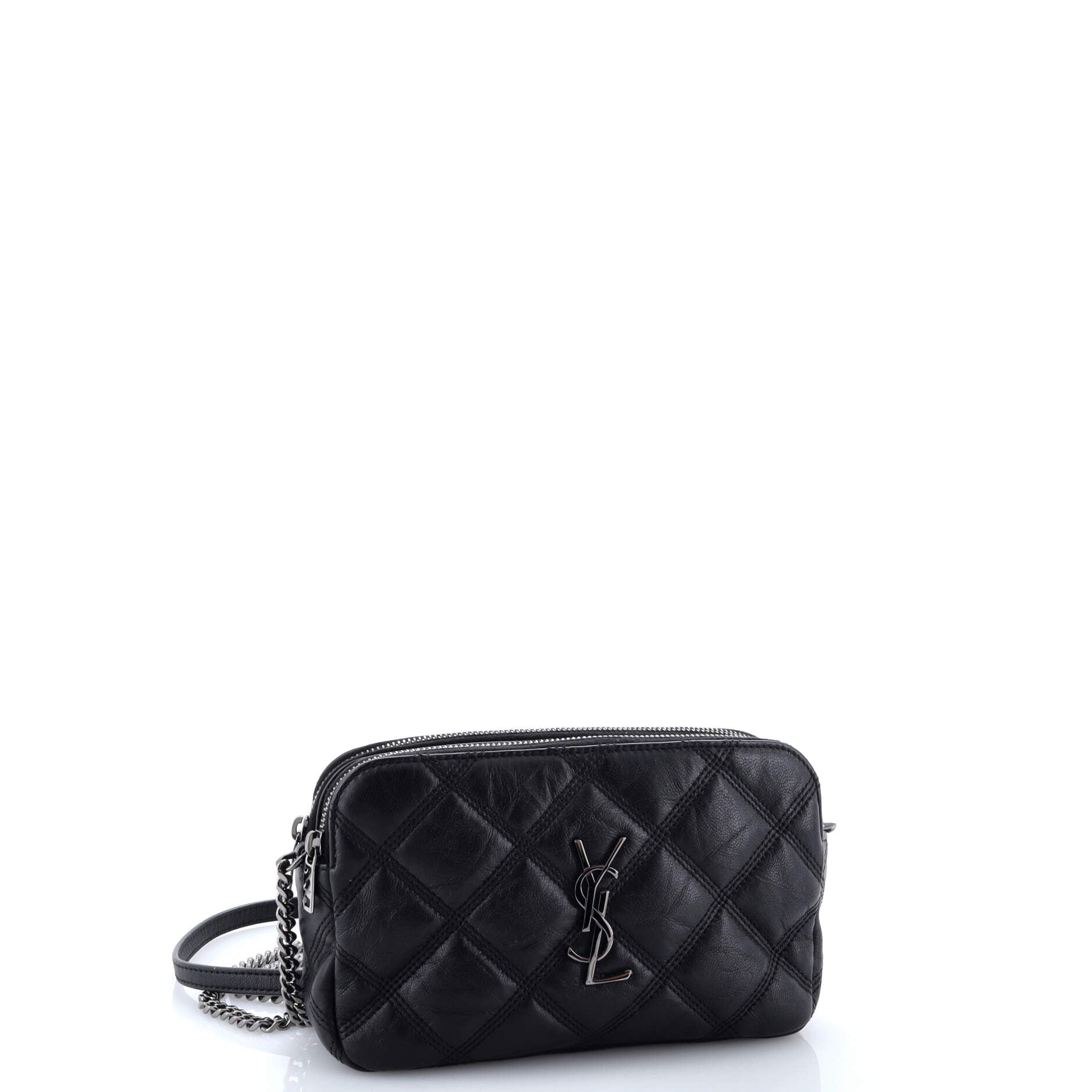 Becky Double Zip Crossbody Bag Quilted Leather Mini