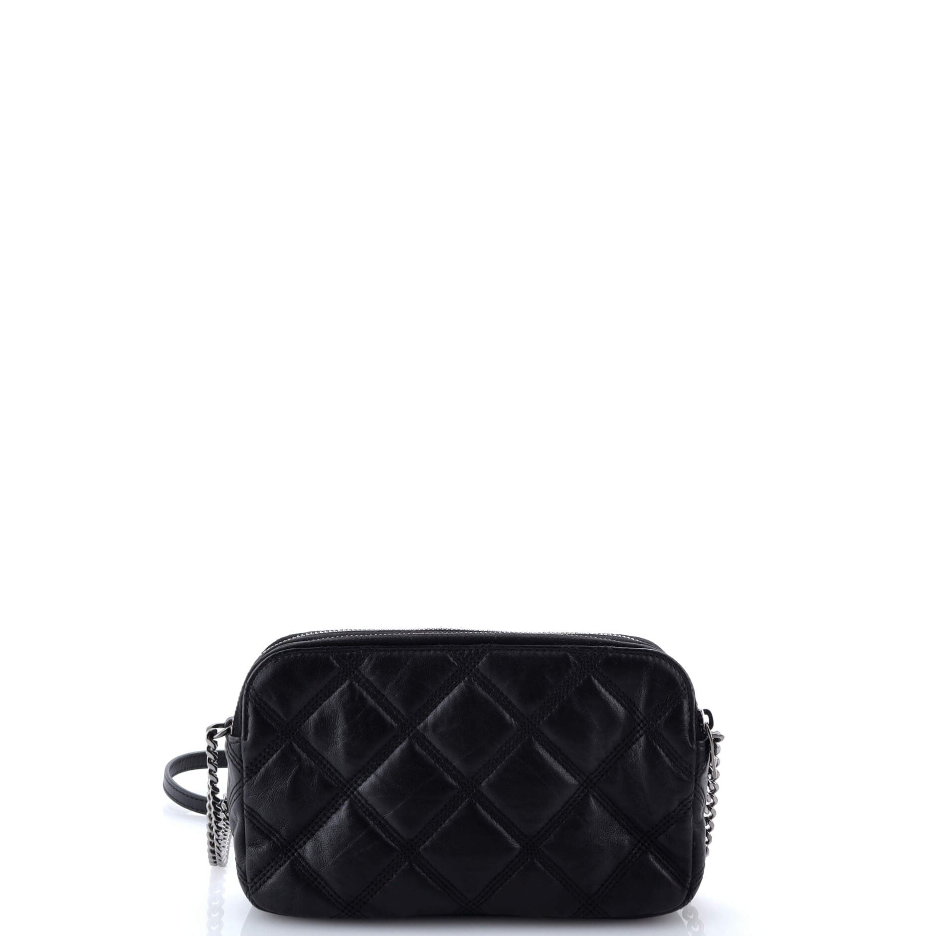 Becky Double Zip Crossbody Bag Quilted Leather Mini