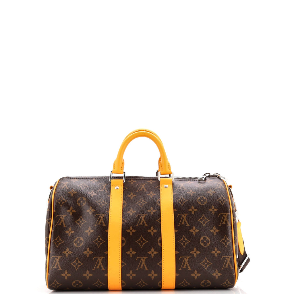 Keepall Bandouliere Bag Macassar Monogram Canvas 35
