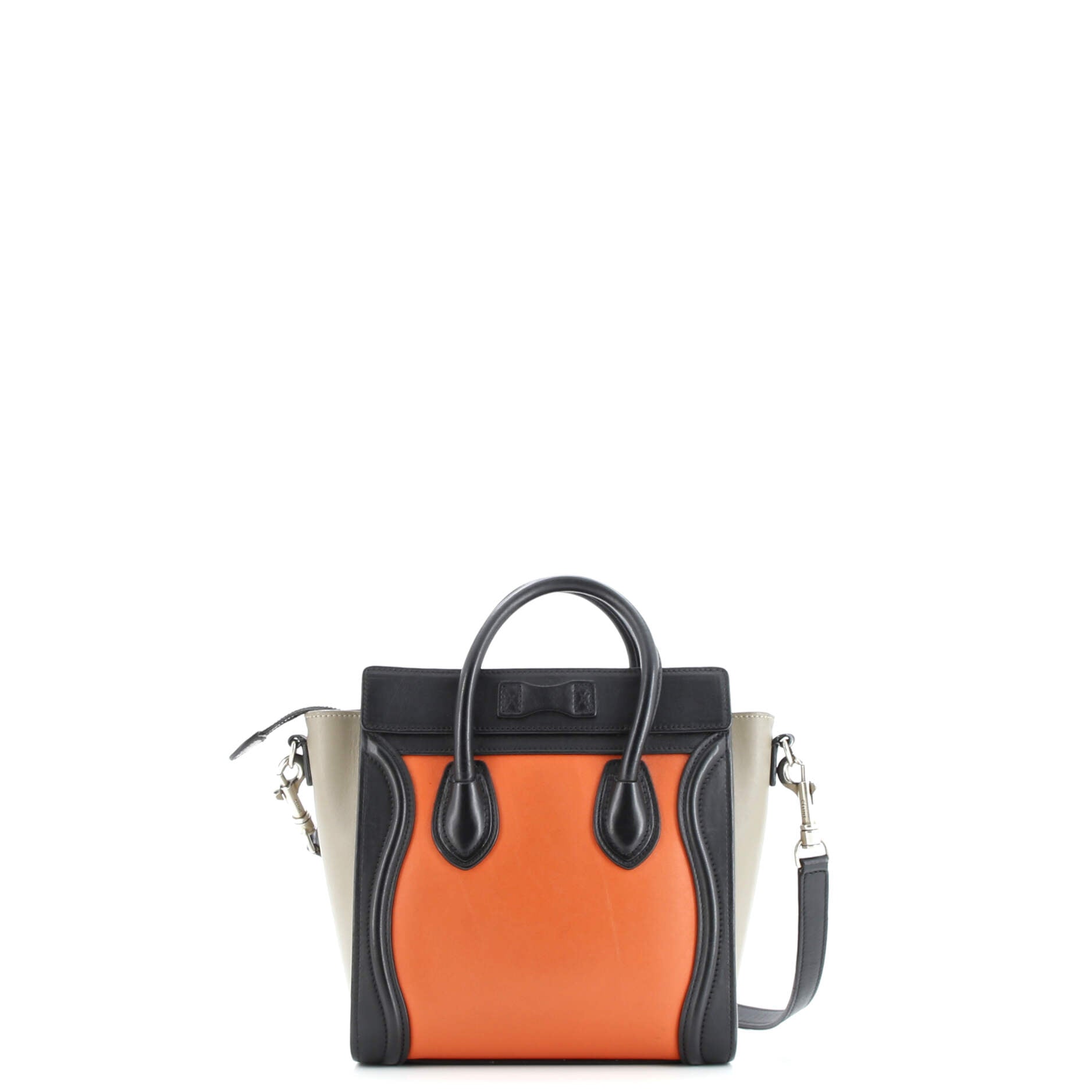 Tricolor Luggage Bag Leather Nano