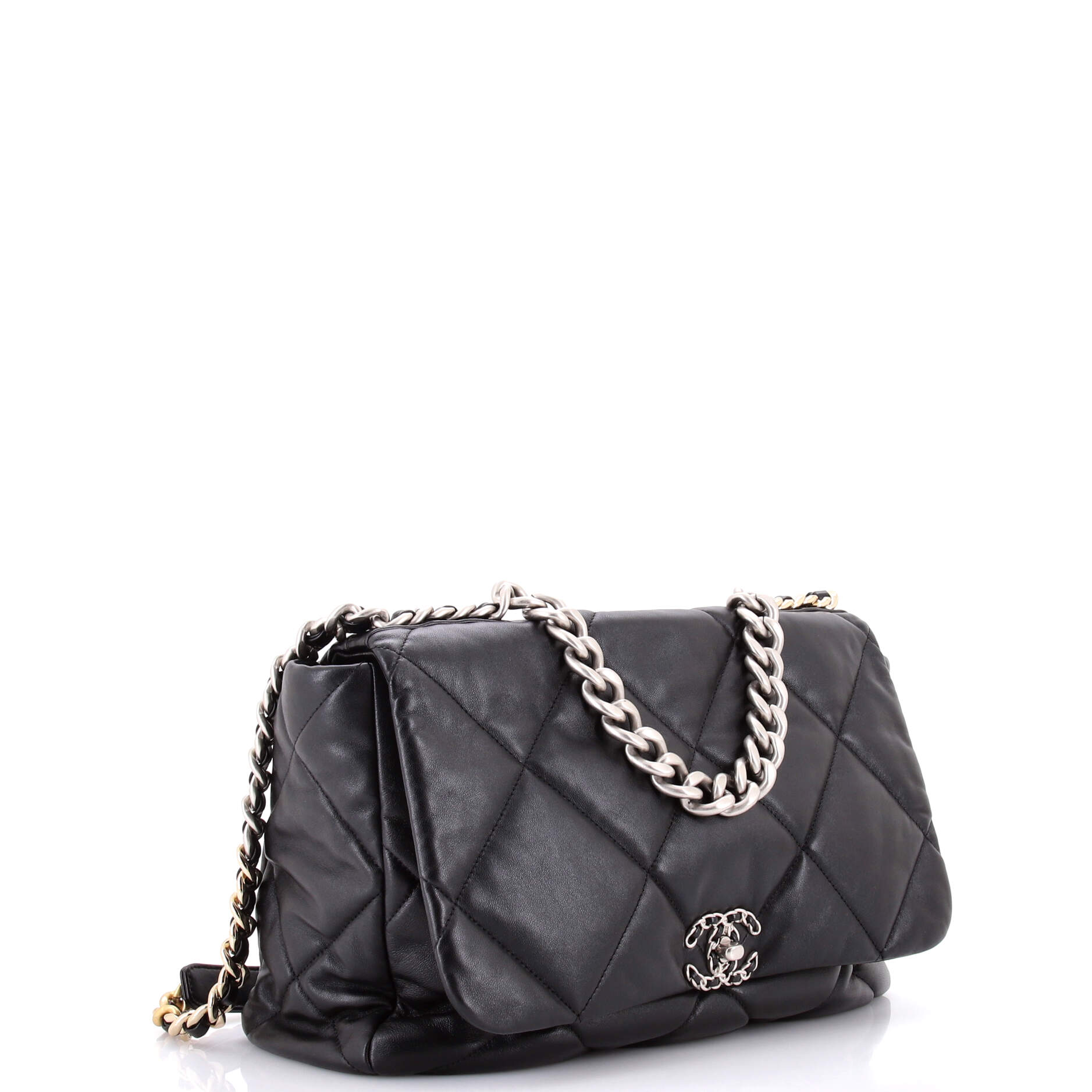 19 Flap Bag Quilted Leather Maxi