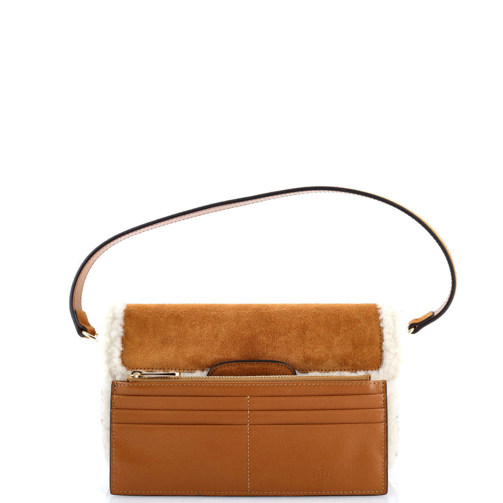 Horsebit 1955 Shoulder Bag Suede with Shearling Mini