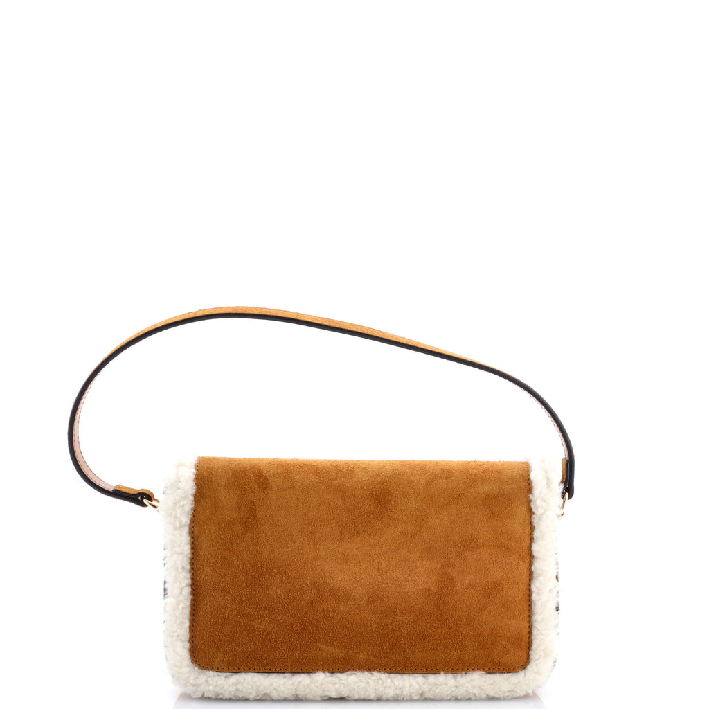 Horsebit 1955 Shoulder Bag Suede with Shearling Mini