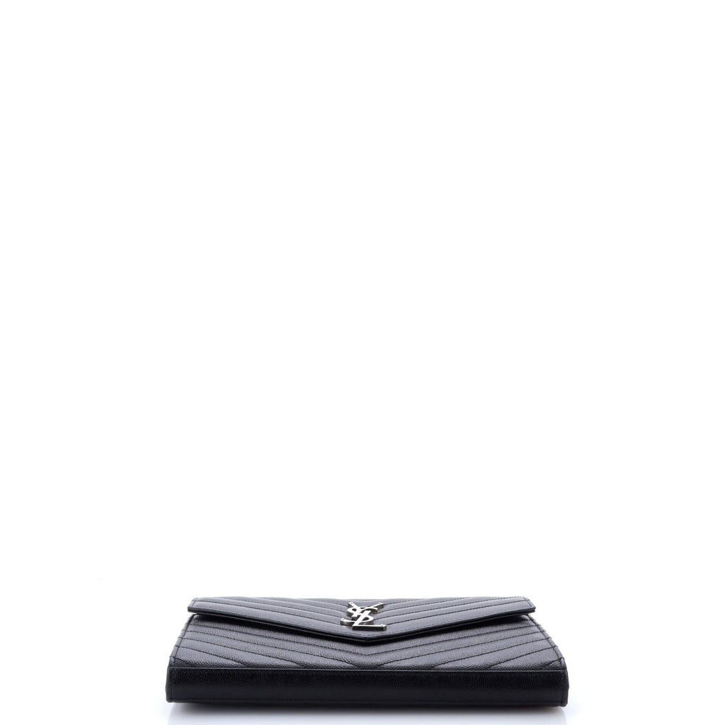 Classic Monogram Wallet on Chain Matelasse Chevron Leather Medium