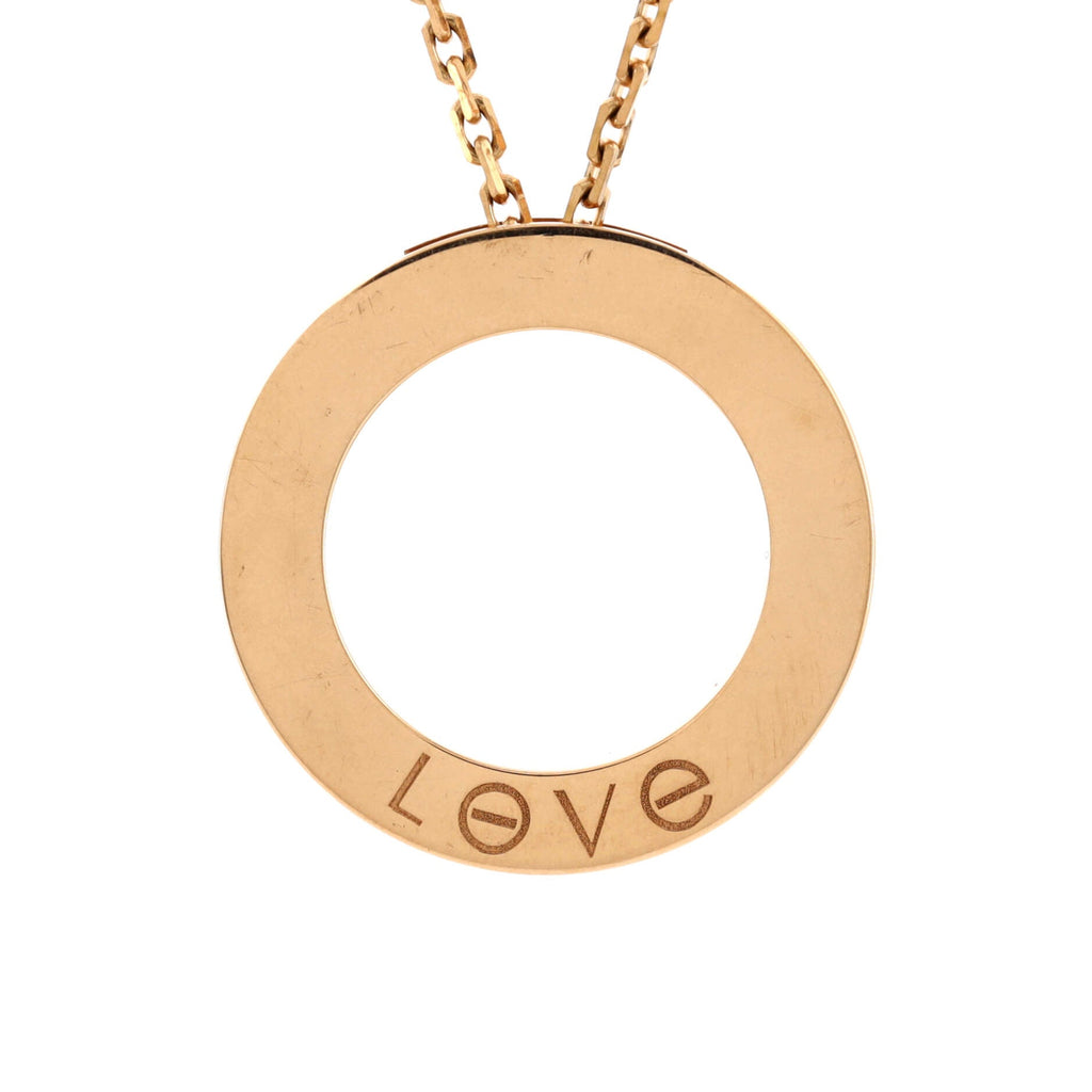 3 Diamonds Love Pendant Necklace 18K Rose Gold and Diamonds