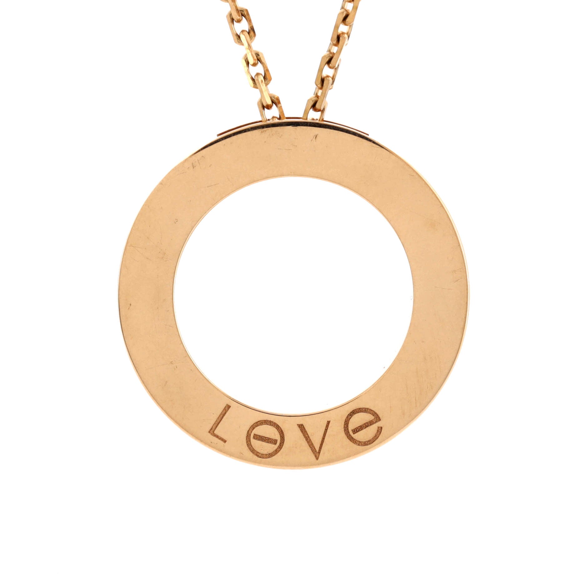 3 Diamonds Love Pendant Necklace 18K Rose Gold and Diamonds