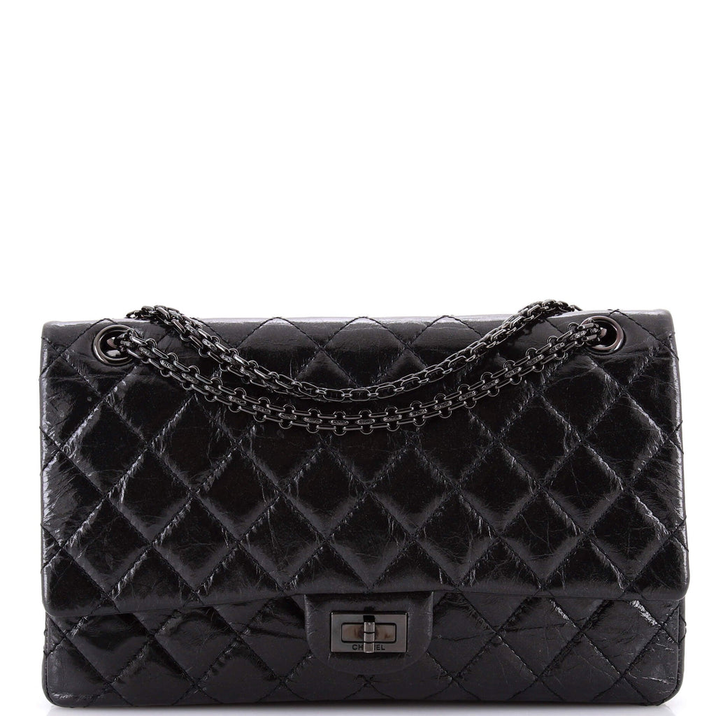 So Black Reissue 2.55 Flap Bag Quilted Glazed Calfskin 226