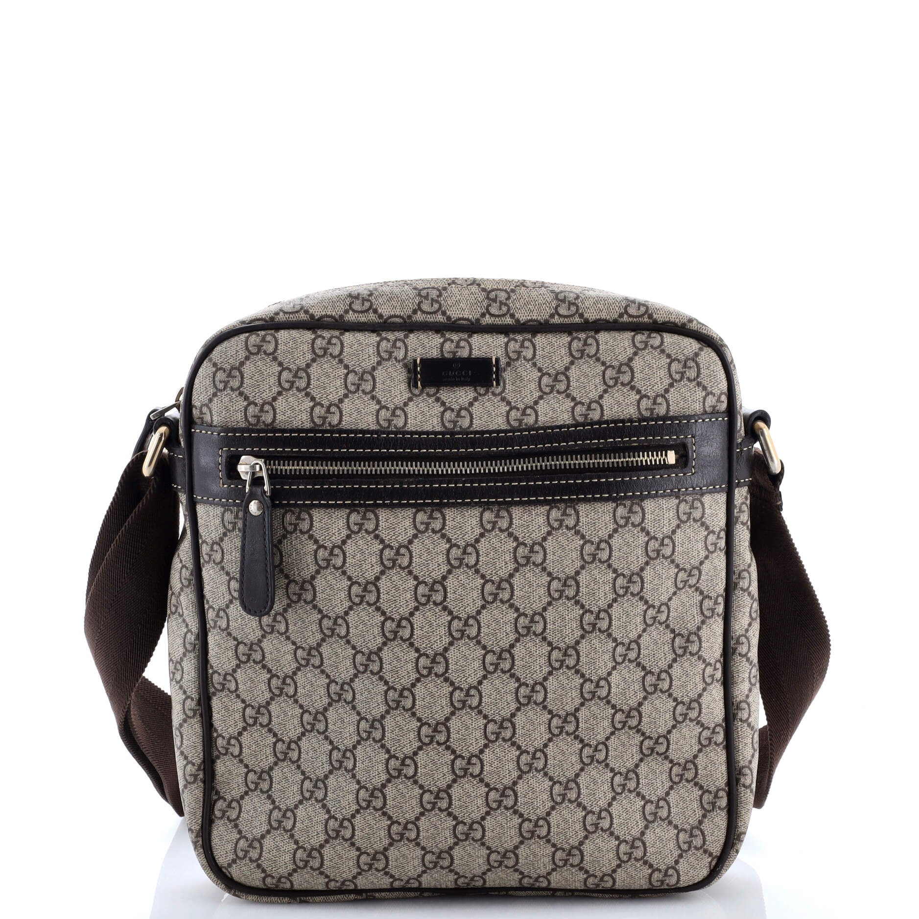 Front Zip Messenger GG Coated Canvas Medium