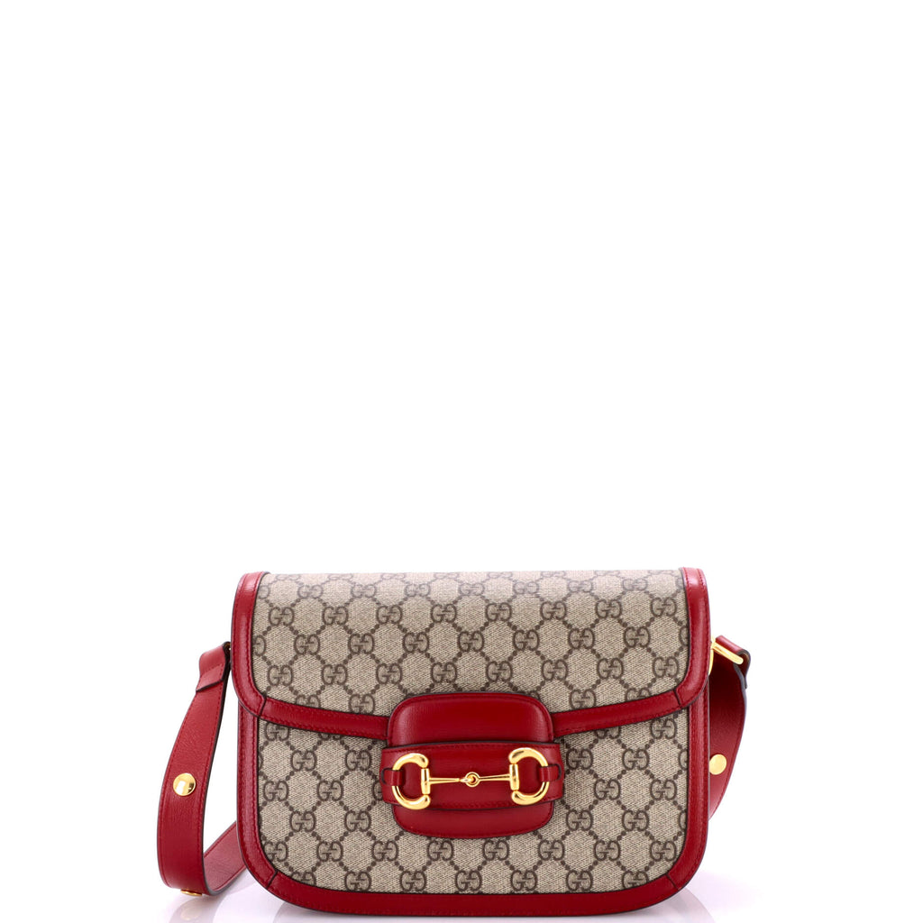 Horsebit 1955 Shoulder Bag GG Coated Canvas with Leather Small