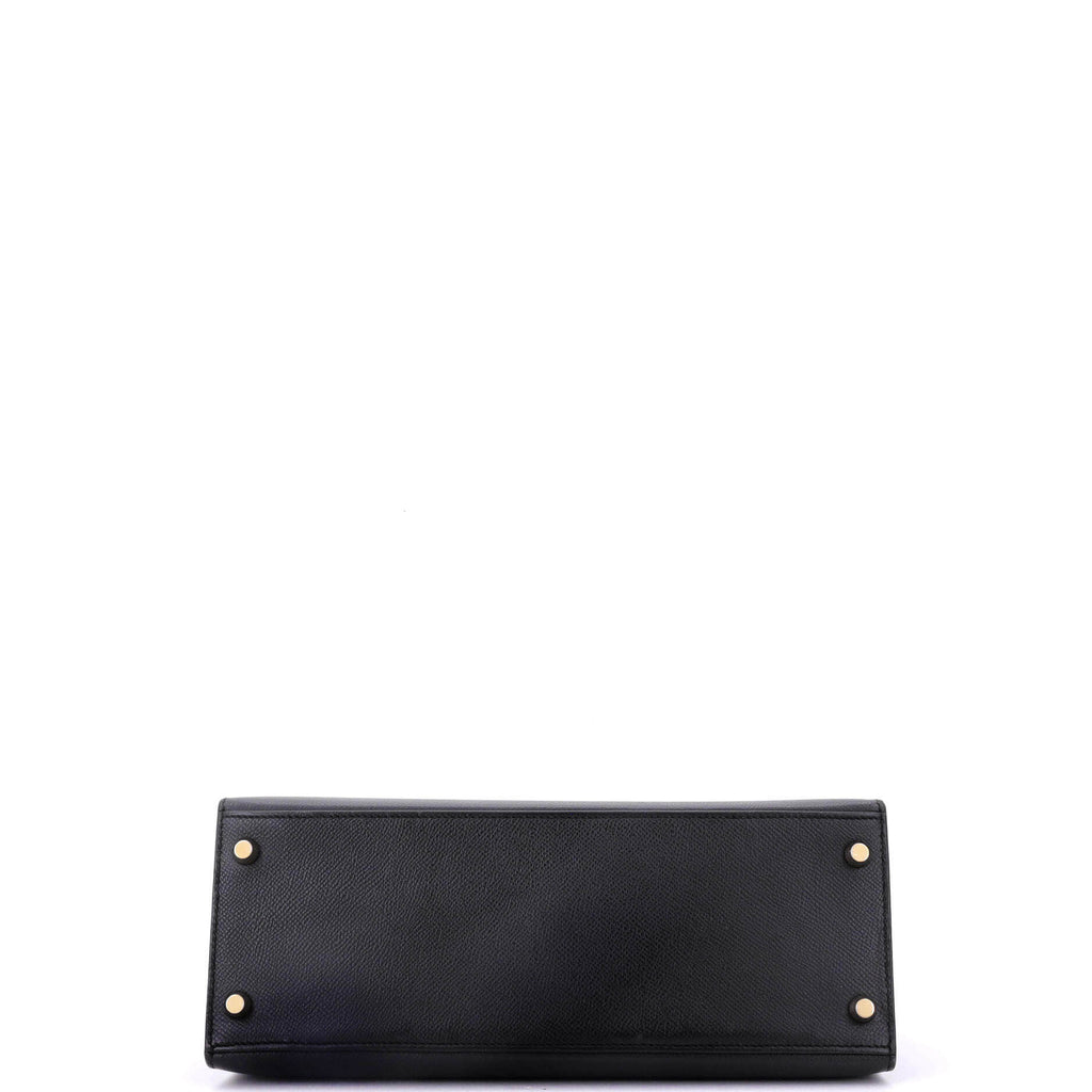 Kelly Handbag Noir Epsom with Gold Hardware 28