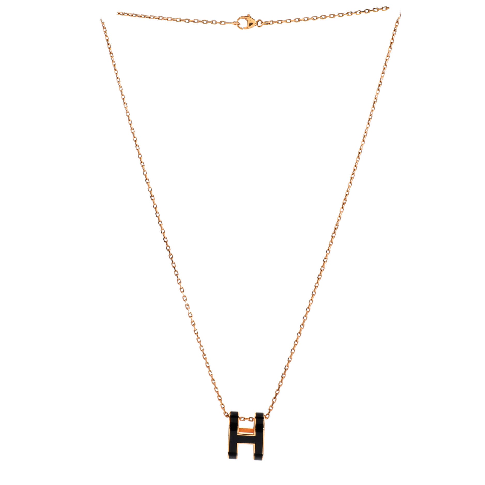 Pop H Pendant Chain Necklace Metal and Enamel