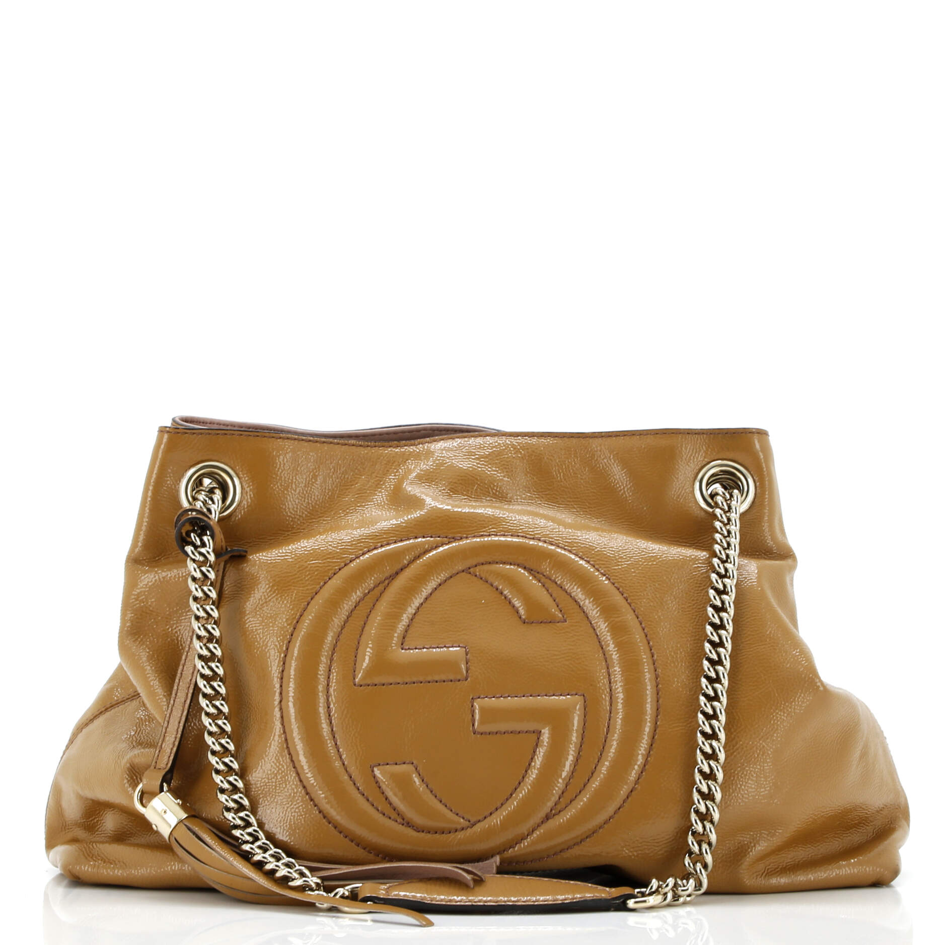 Soho Chain Strap Shoulder Bag Patent Medium