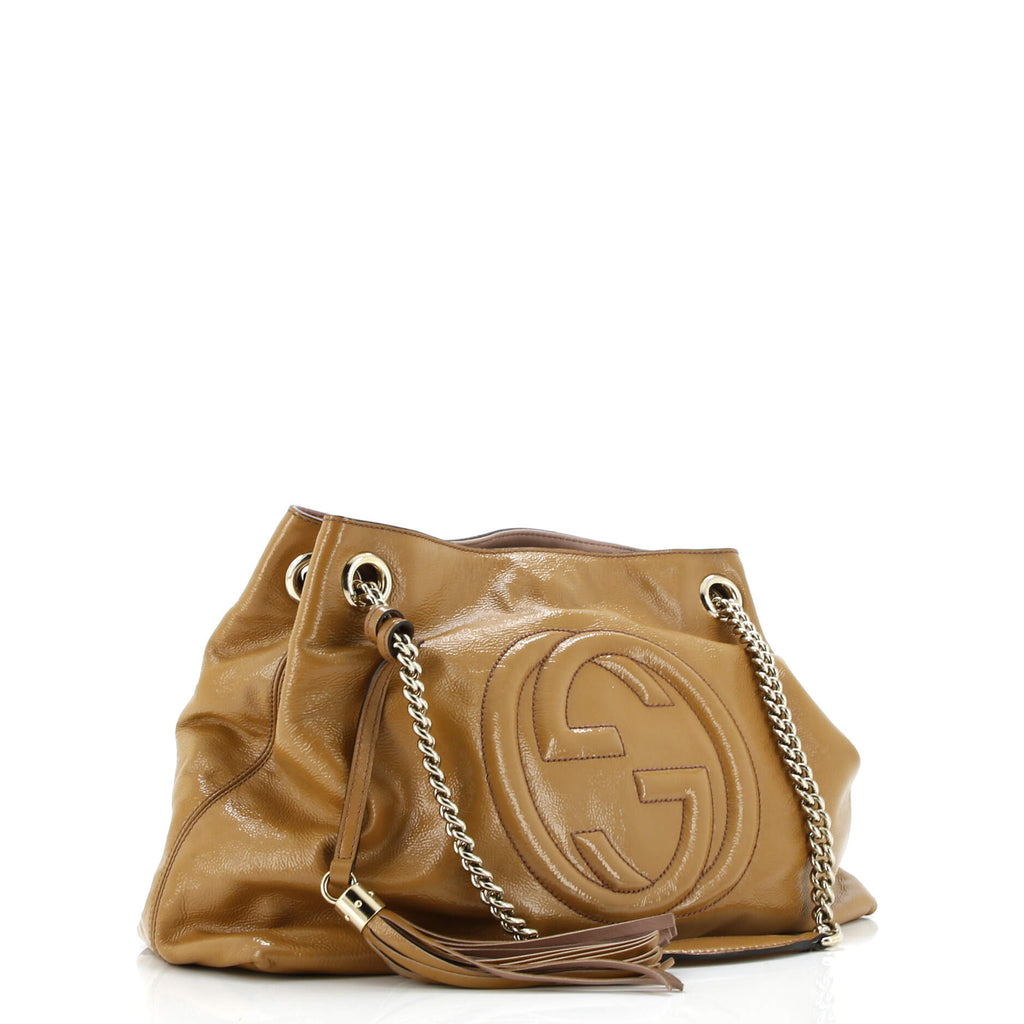 Soho Chain Strap Shoulder Bag Patent Medium