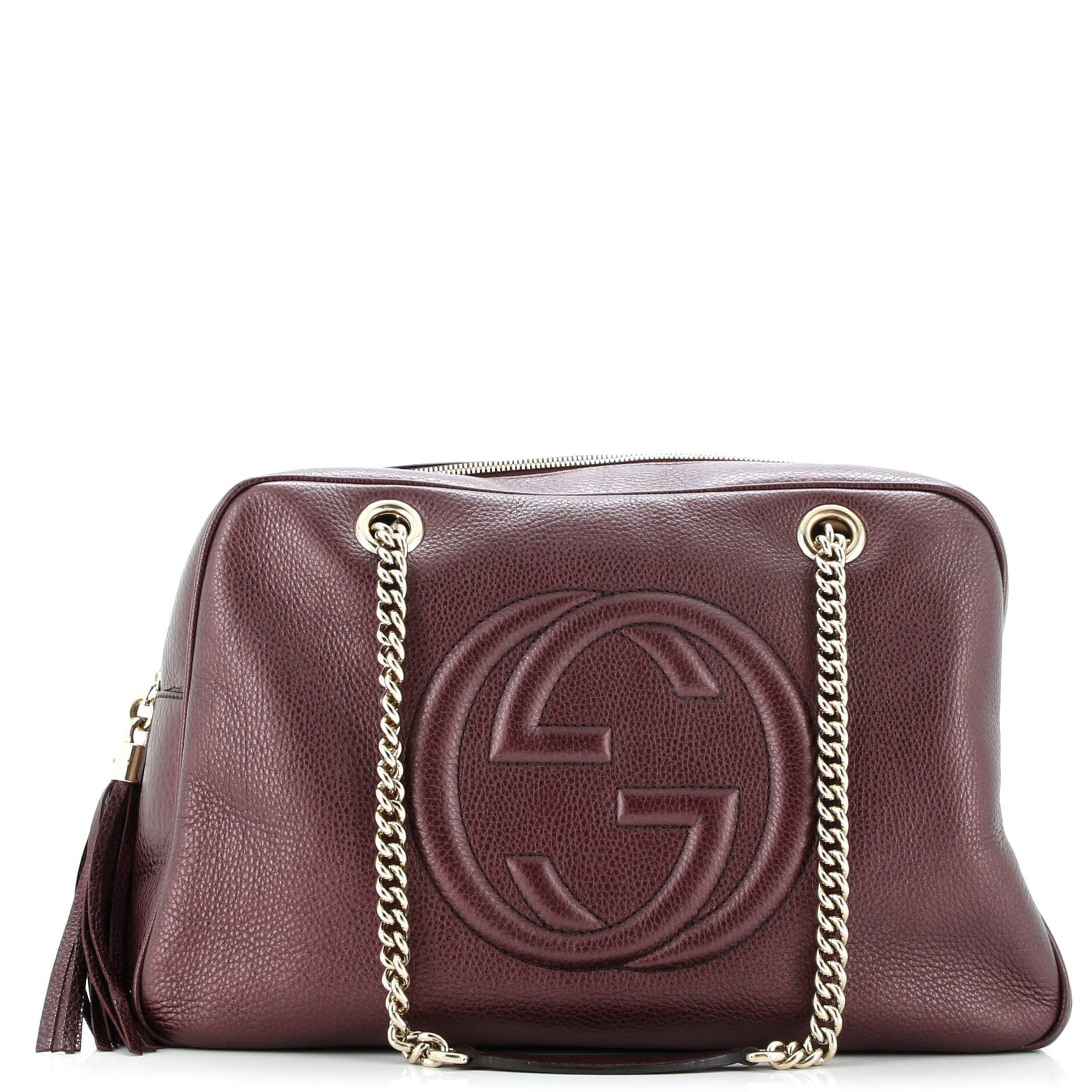 Soho Chain Zip Shoulder Bag Leather Medium