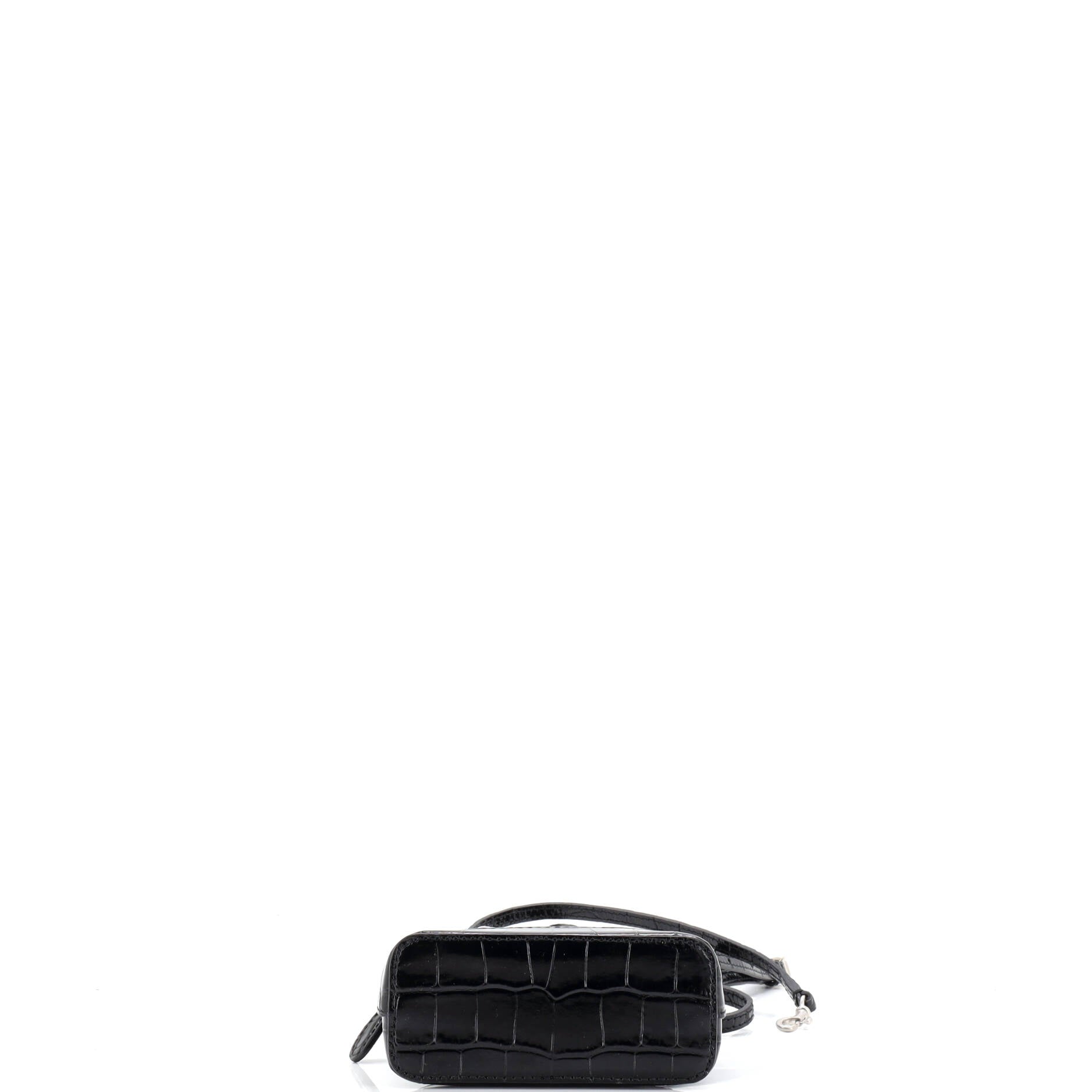 Logo Ville Bag Crocodile Embossed Leather Mini