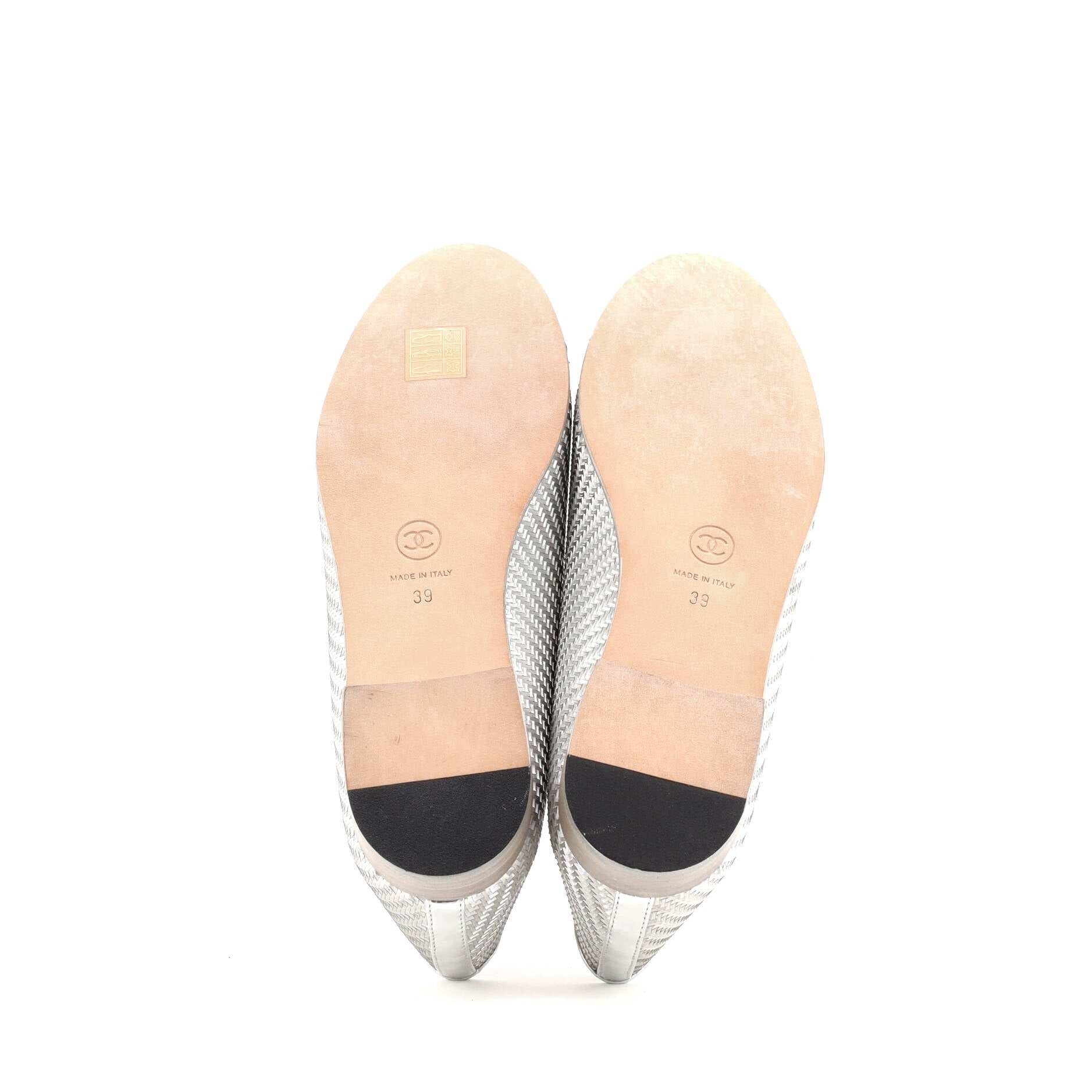 Women's CC Cap Toe Bow Ballerina Flats Woven Fabric with Grosgrain