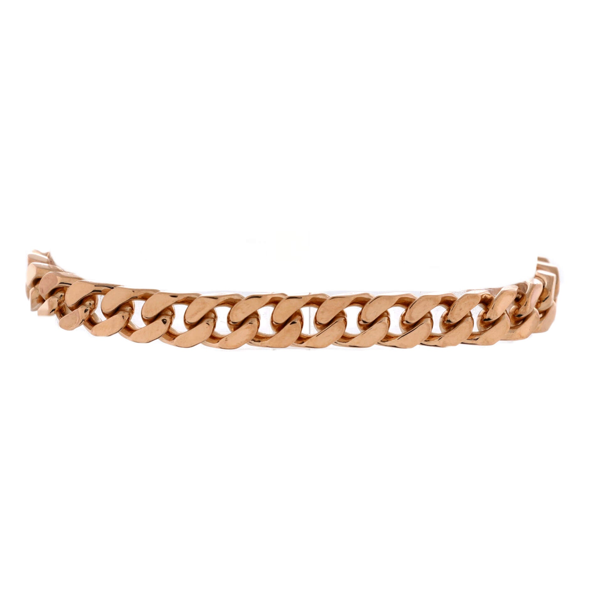 Kelly Gourmette Bracelet 18K Rose Gold and Pave Diamonds Extra Small