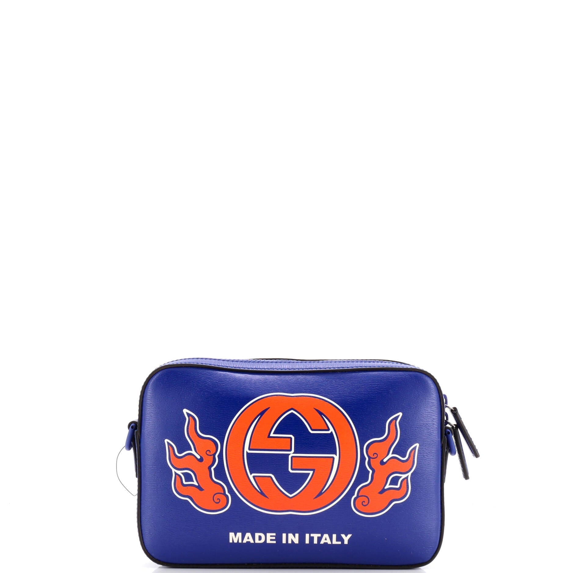 NY Dragons Camera Crossbody Bag Printed Leather Small