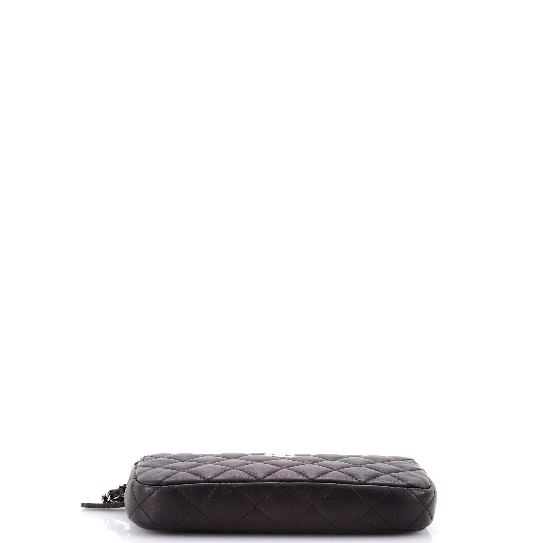 Double Zip Clutch with Chain Quilted Lambskin
