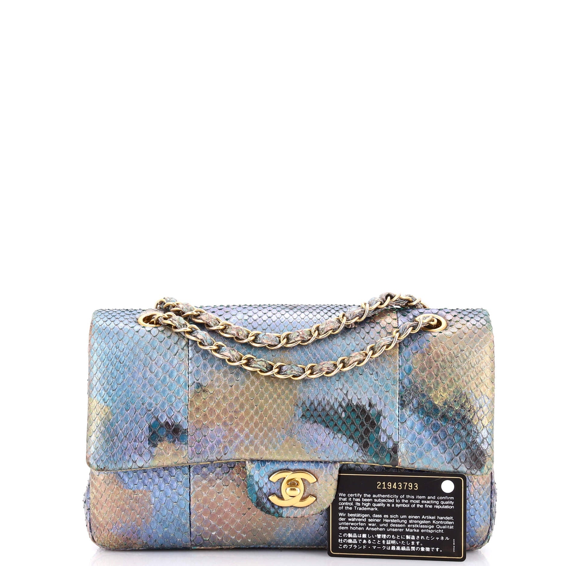 Classic Double Flap Bag Python Medium