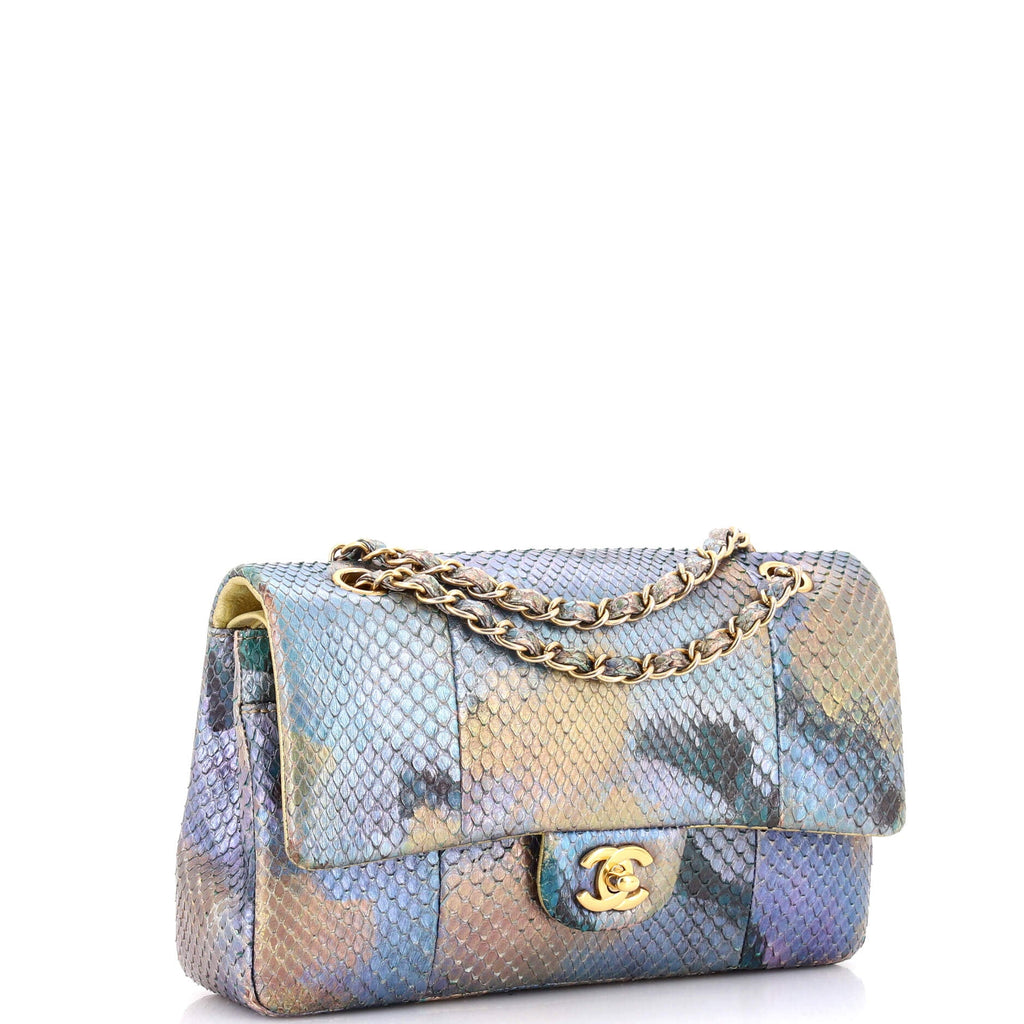 Classic Double Flap Bag Python Medium