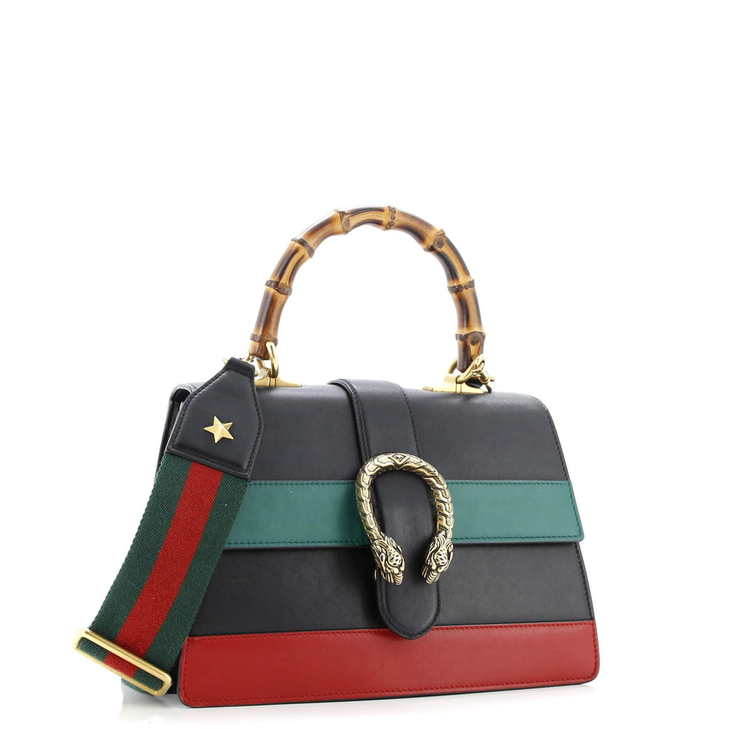 Dionysus Bamboo Top Handle Bag Colorblock Leather Medium
