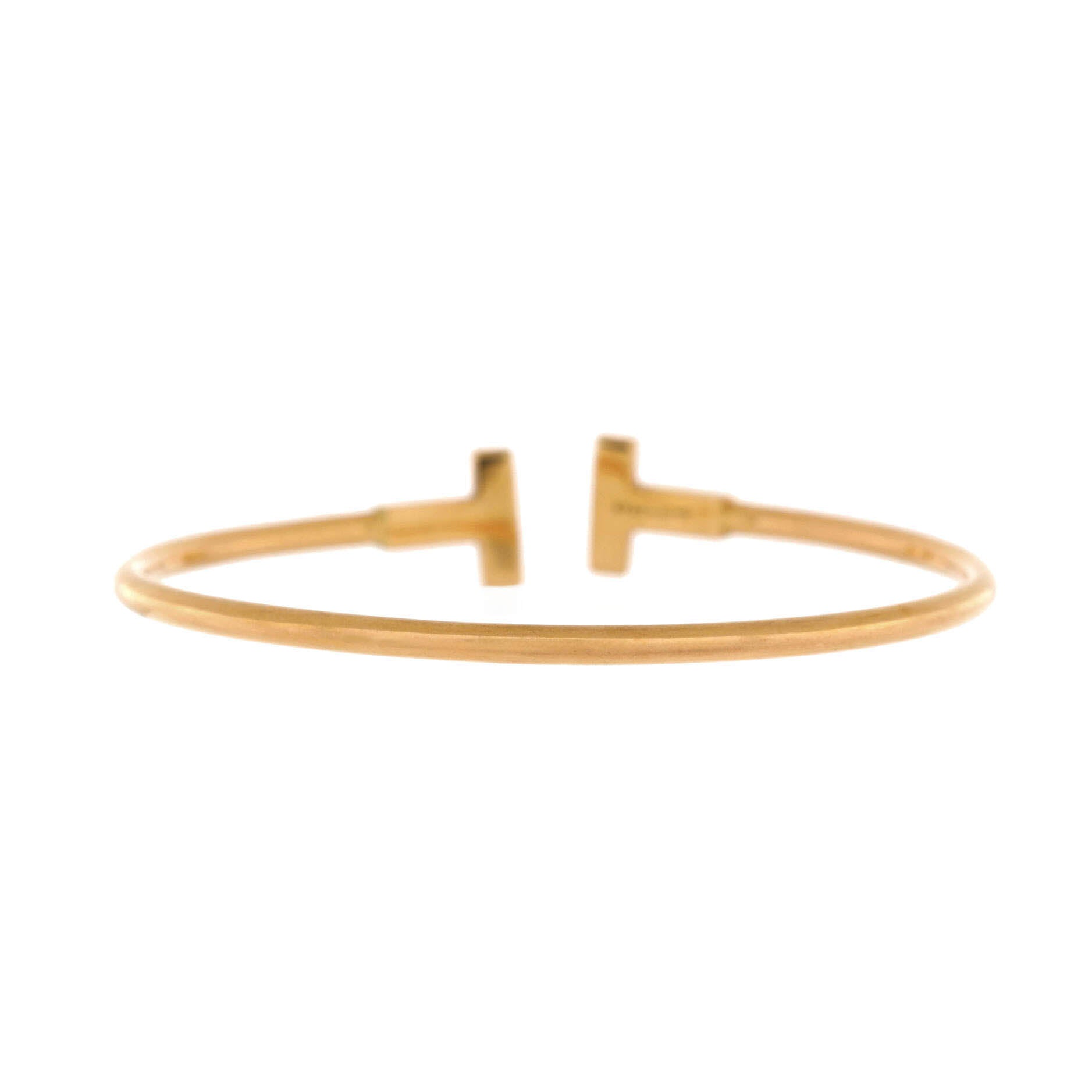 T Wire Bracelet 18K Rose Gold Narrow