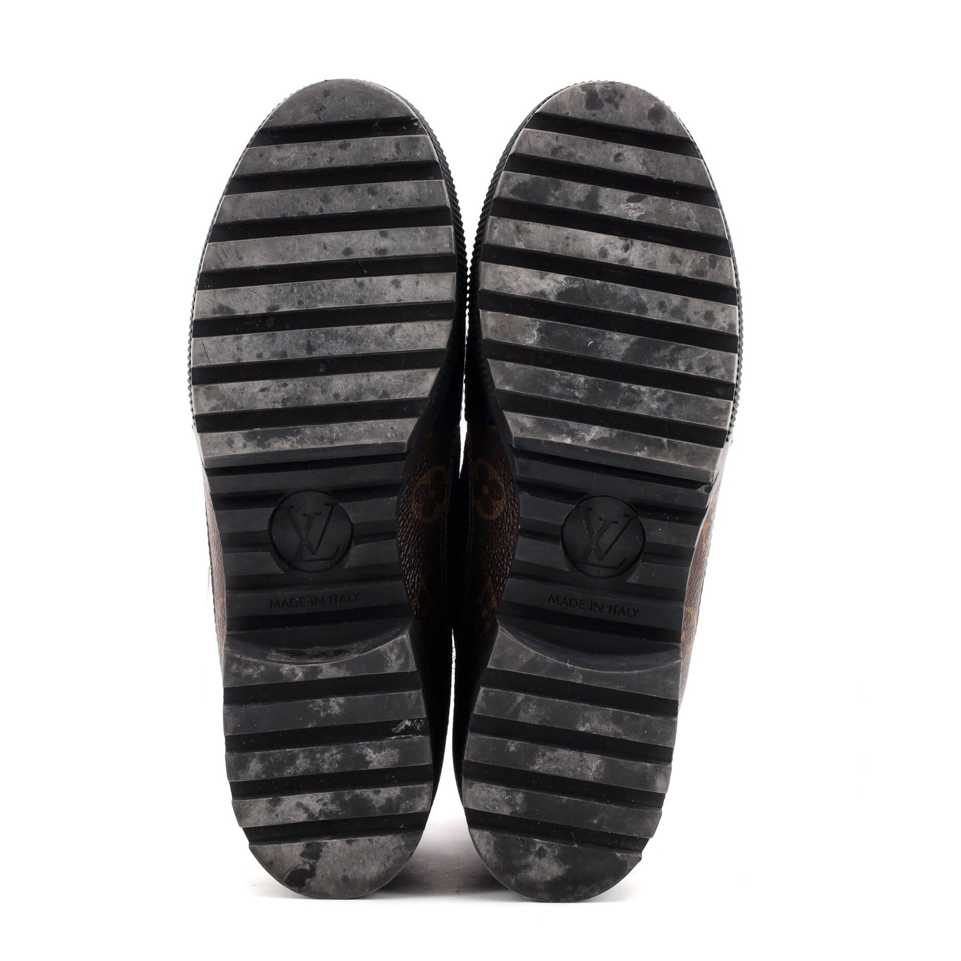 Women's Laureate Platform Desert Boots Suede with Monogram Canvas