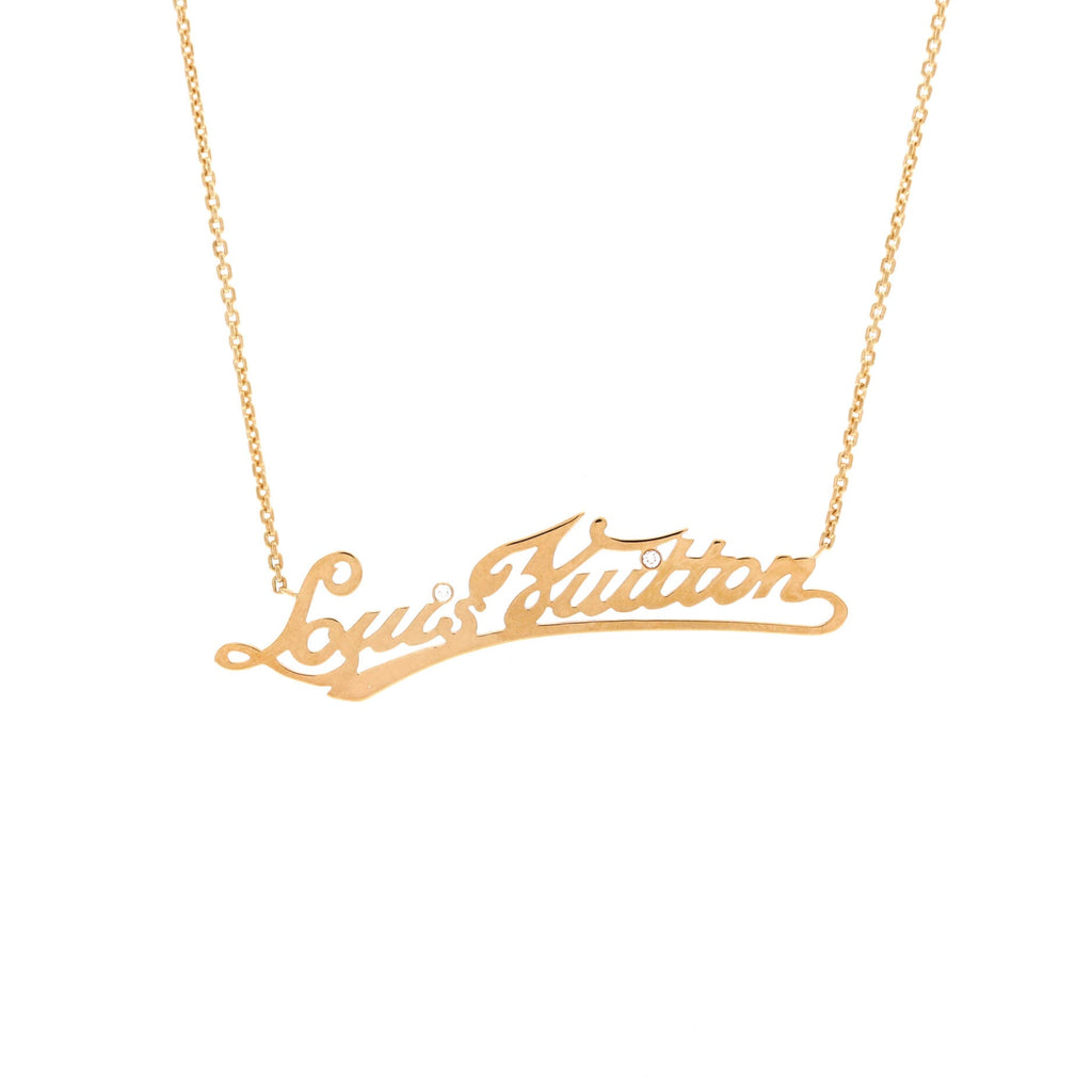 Signature Pendant Necklace 18K Yellow Gold with Diamonds