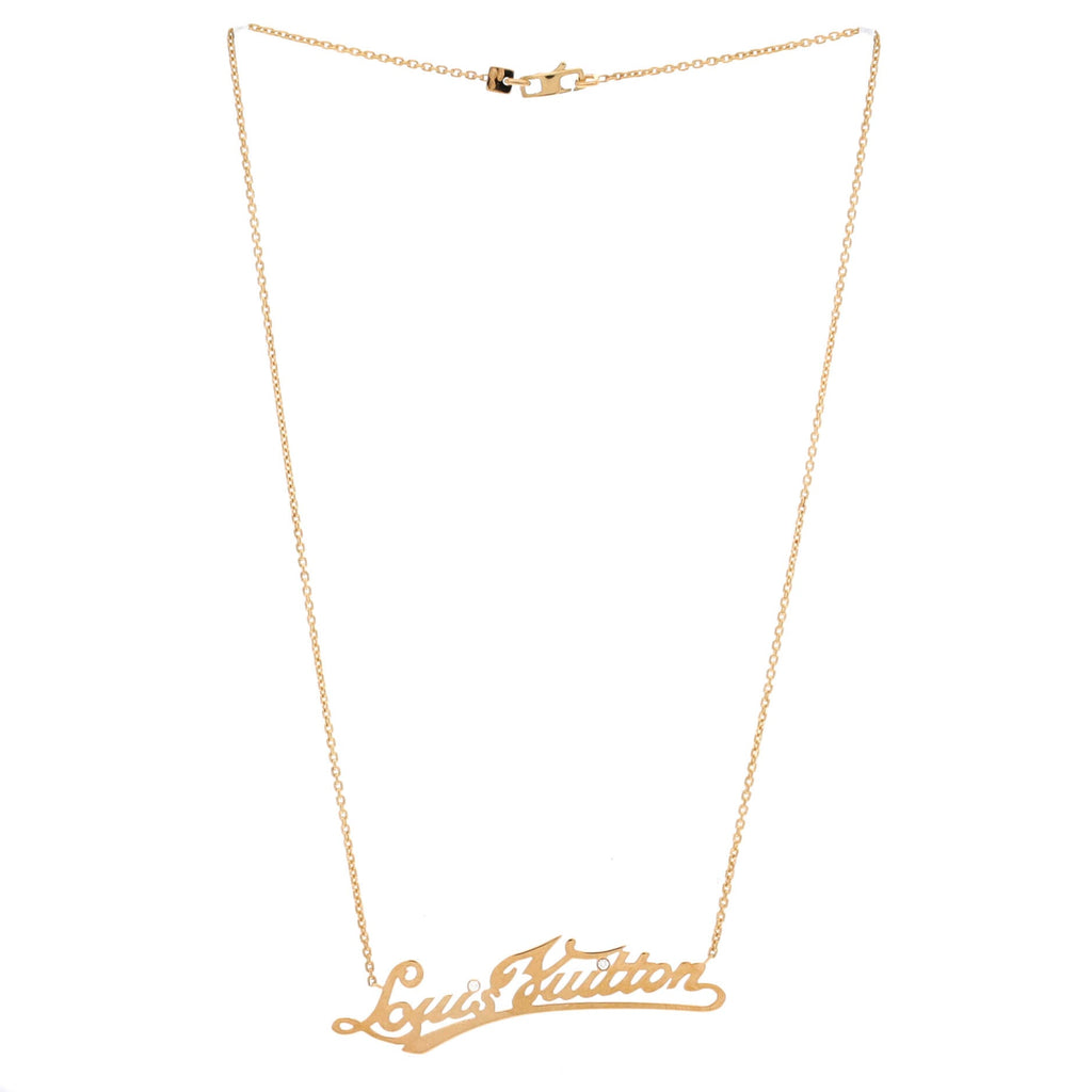 Signature Pendant Necklace 18K Yellow Gold with Diamonds