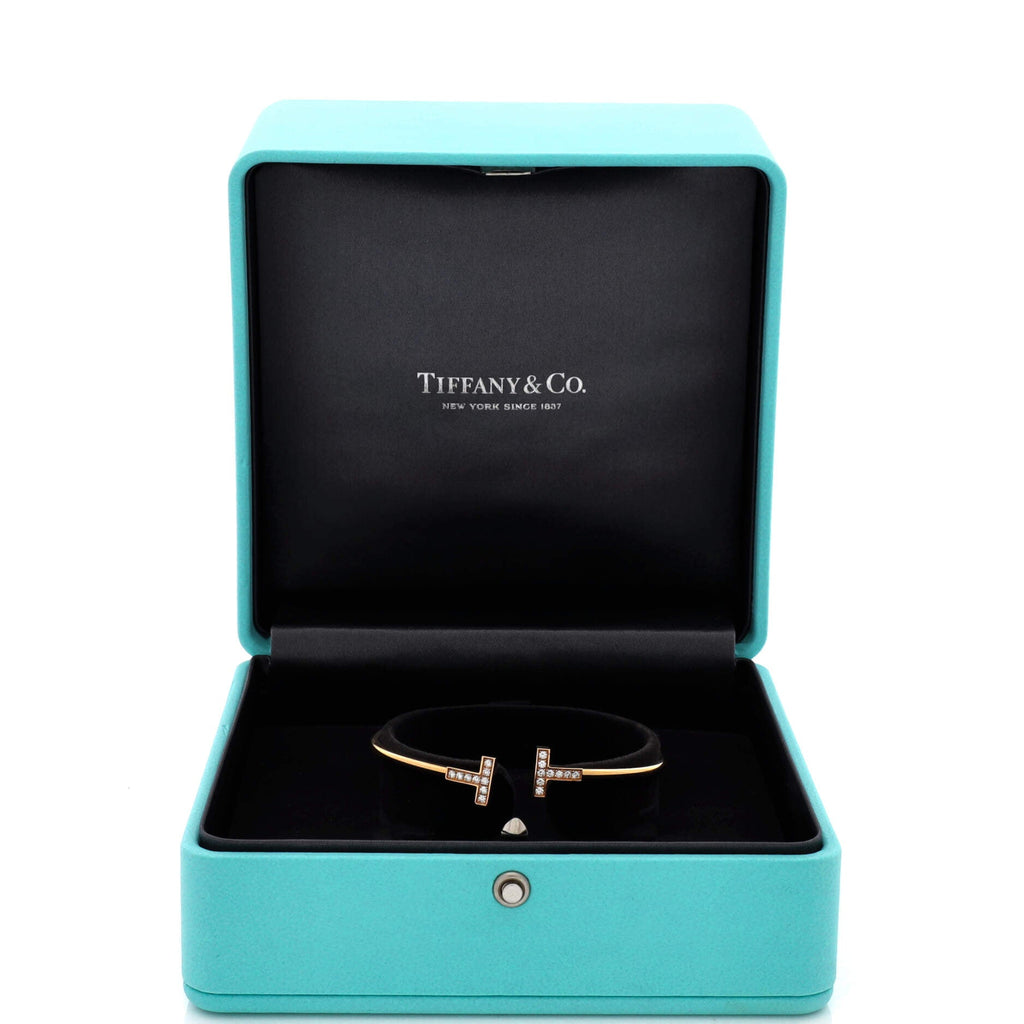 T Wire Bracelet 18K Yellow Gold and Diamonds