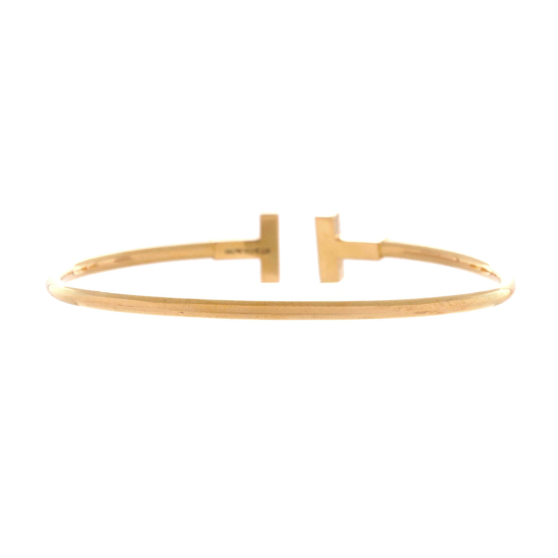 T Wire Bracelet 18K Yellow Gold and Diamonds