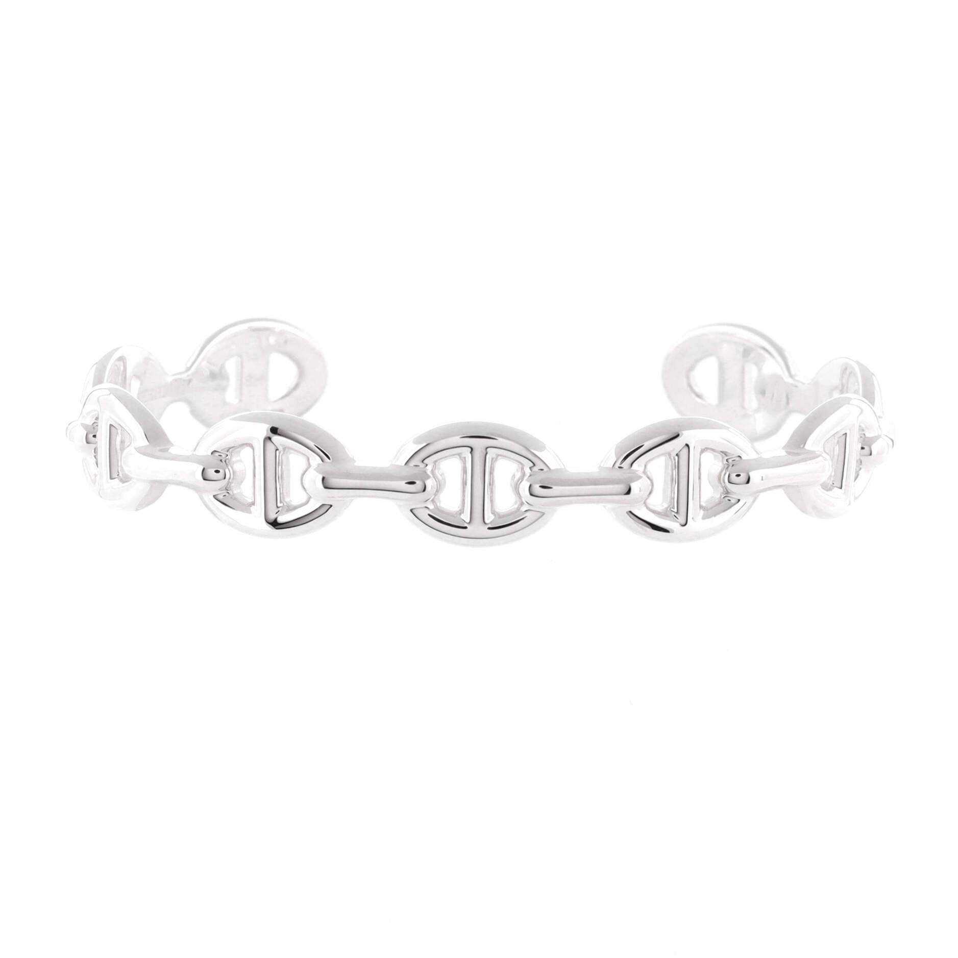 Chaine d'Ancre Enchainee Cuff Bracelet Sterling Silver Medium