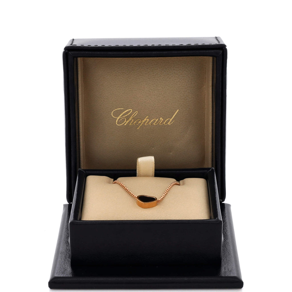 My Happy Hearts Pendant Necklace 18K Rose Gold with Onyx